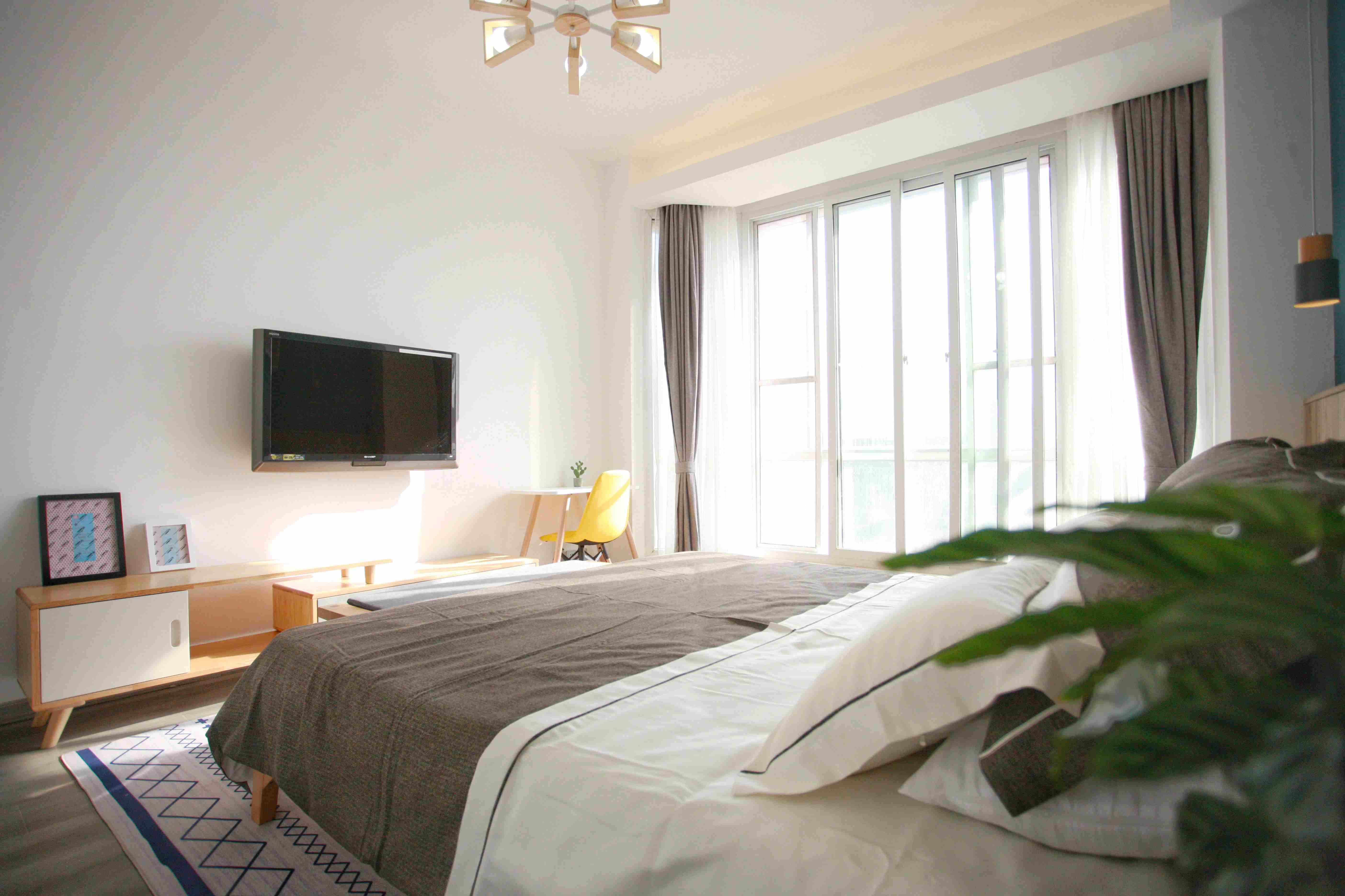 bright bedroom Gorgeous Modern Spacious 3BR 2-Balcony Apartment w Fantastic Views for Rent in Pudong Shanghai