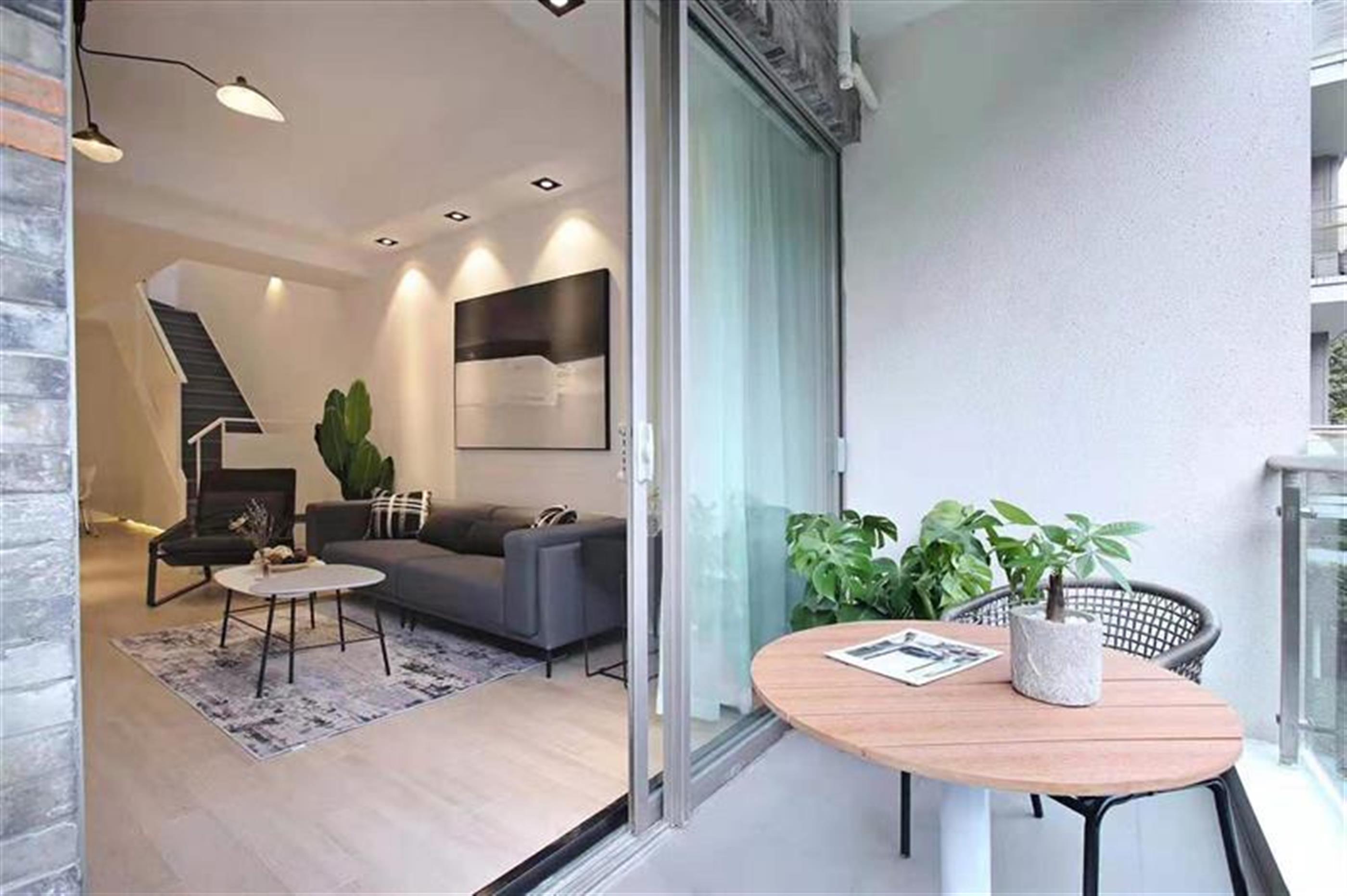 balcony from bedroom Newly-decorated Modern Bright Spacious 4BR Xintiandi Duplex for Rent in Shanghai LN 10/13