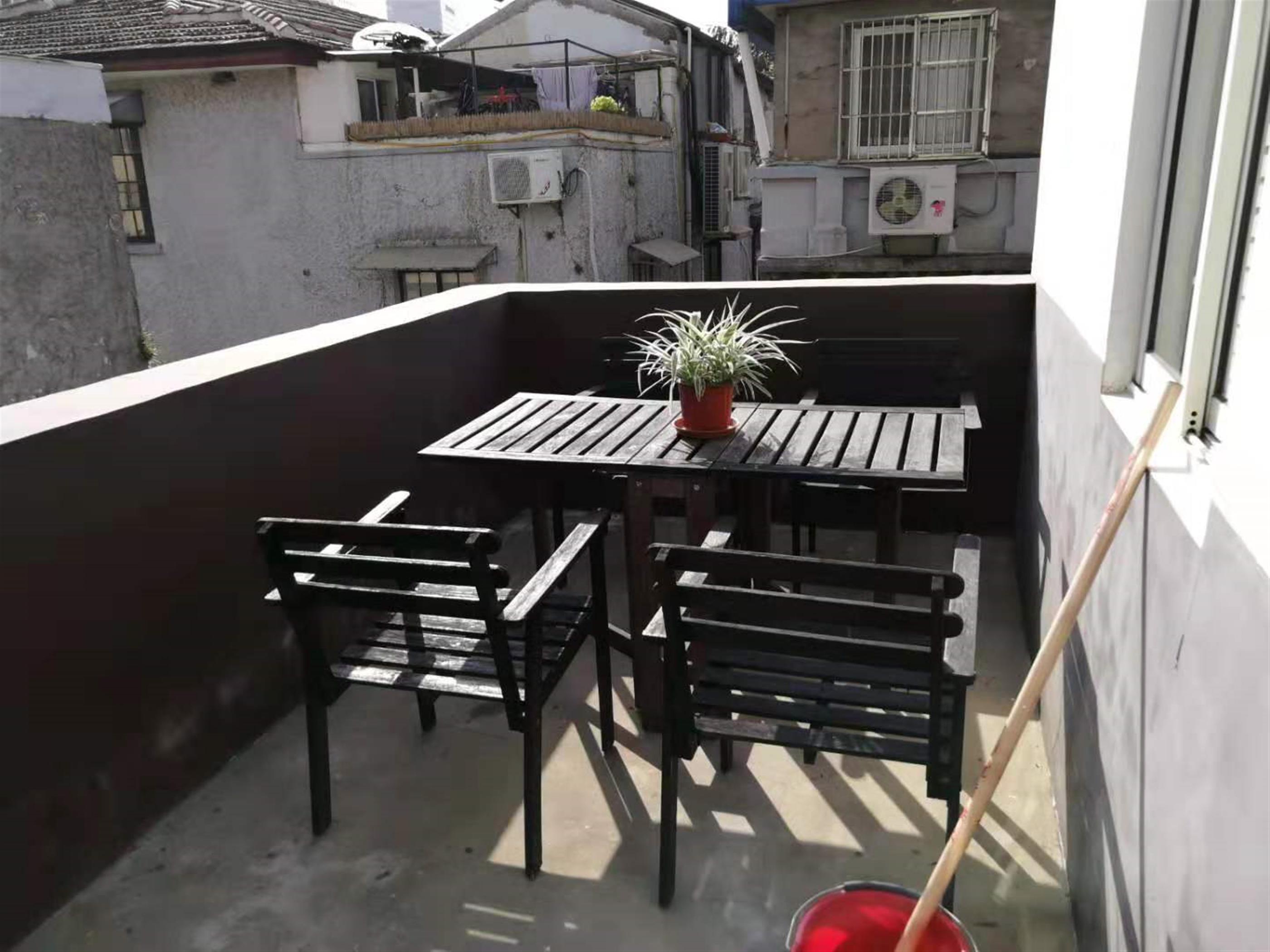 terrace Cozy Bright Quiet 1BR Downtown Lane House Apartment Near LN 13 for Rent in Shanghai
