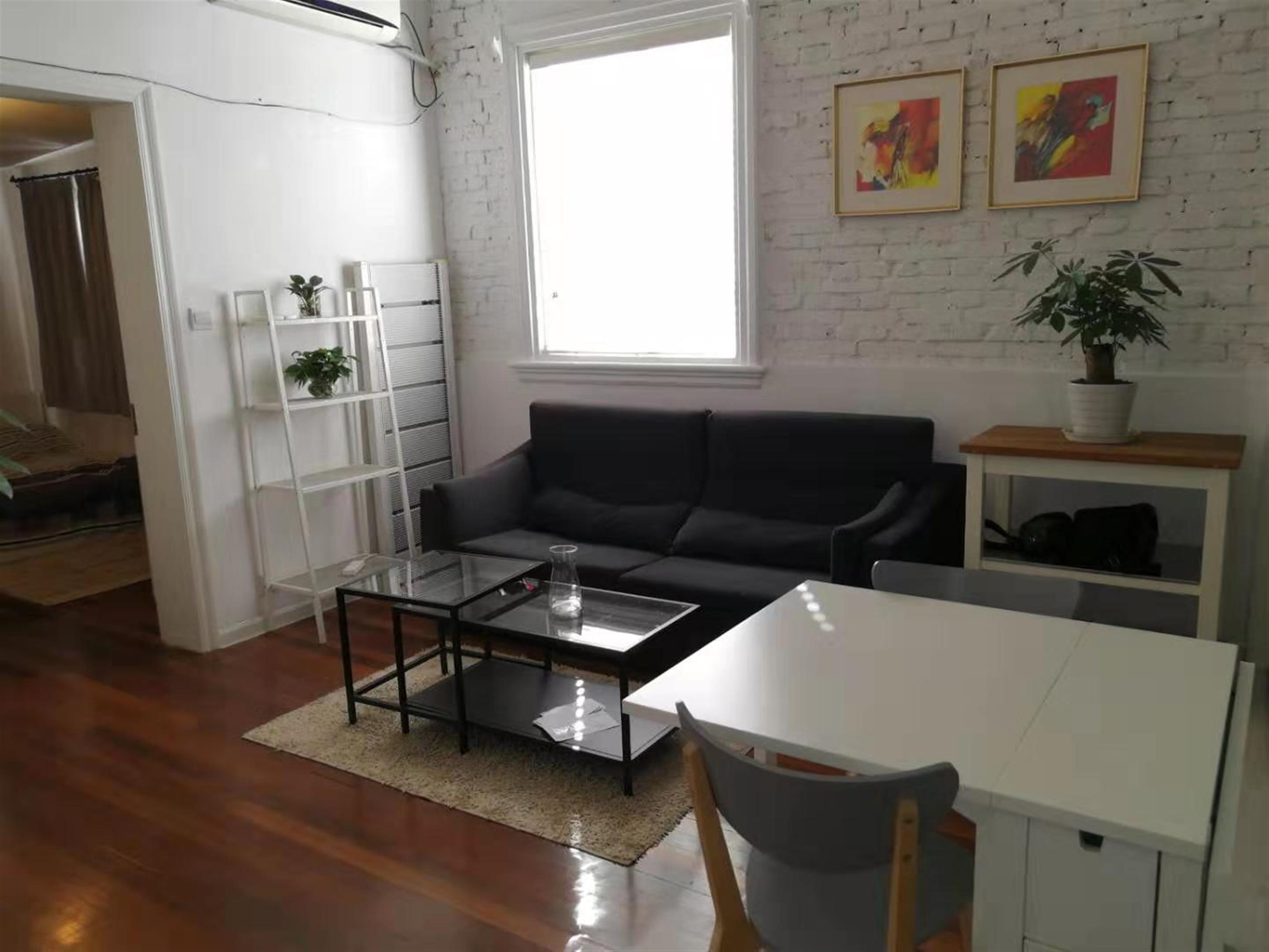 large living room Cozy Bright Quiet 1BR Downtown Lane House Apartment Near LN 13 for Rent in Shanghai