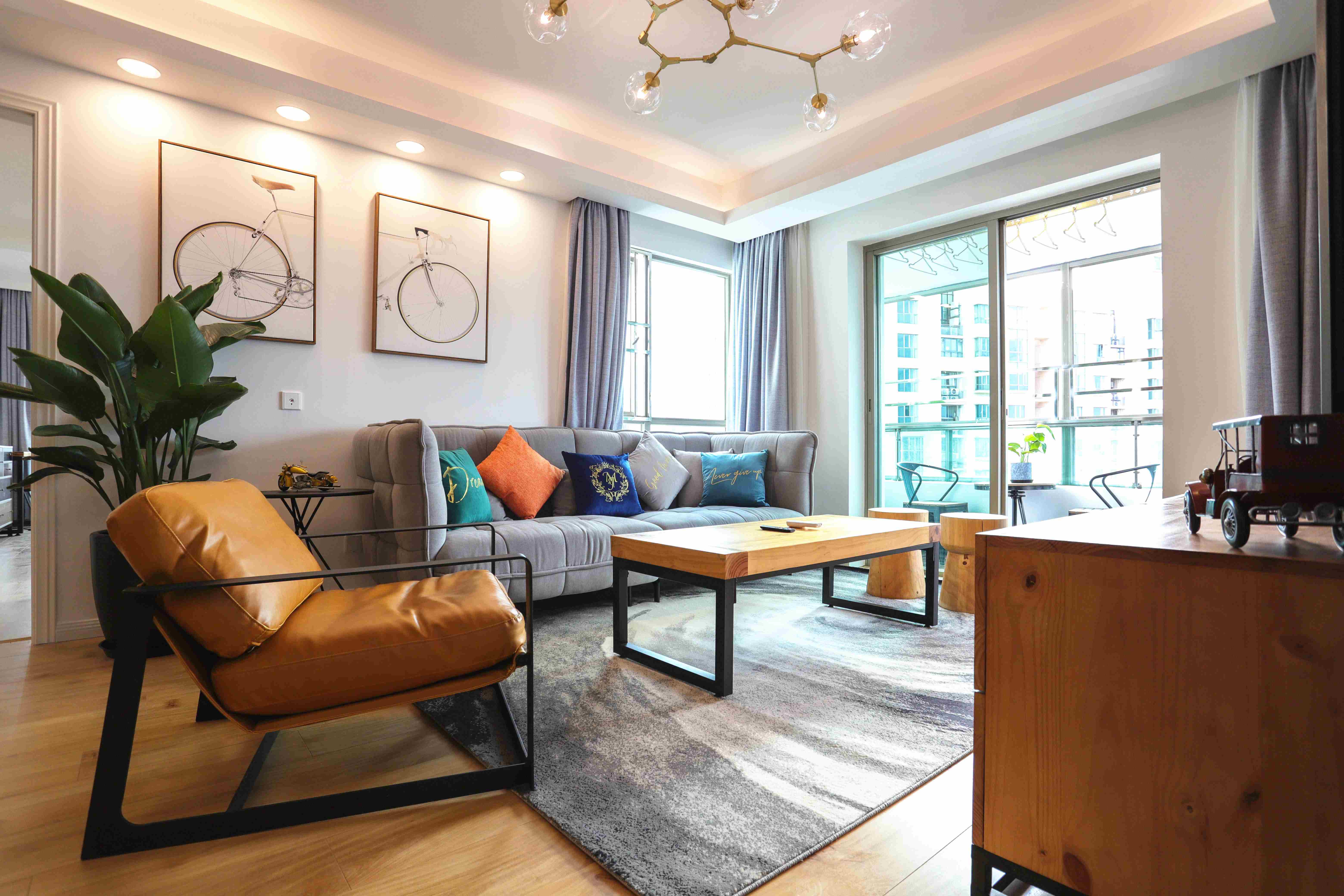 Comfortable living room New Modern Bright Spacious 2BR One Park Ave Apt for Rent in Shanghai Jing’an Near LN 2/7
