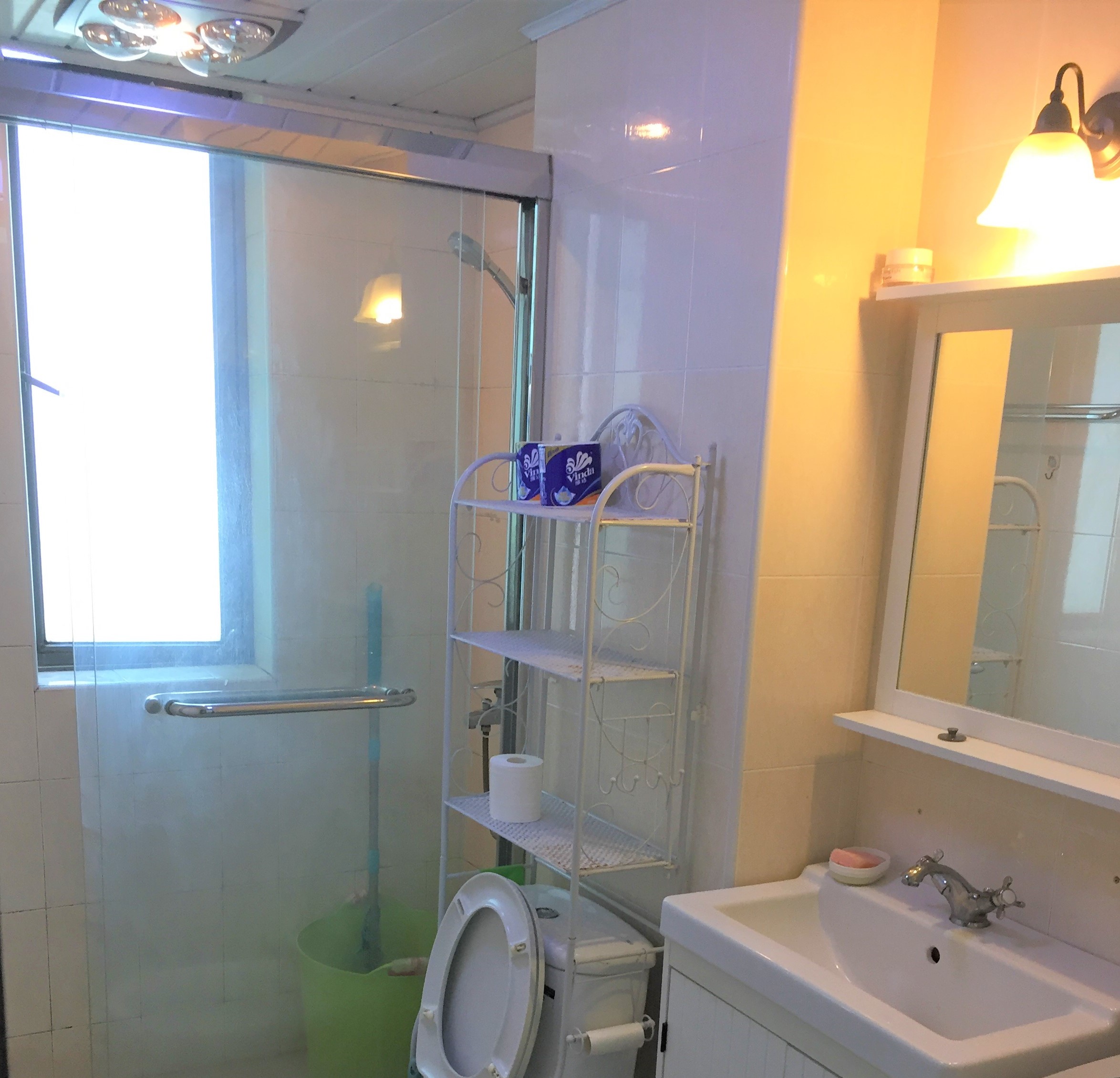 bathroom Great Value 2BR Top of City Apt for Rent in Shanghai Jing’an Near LN 2/12/13