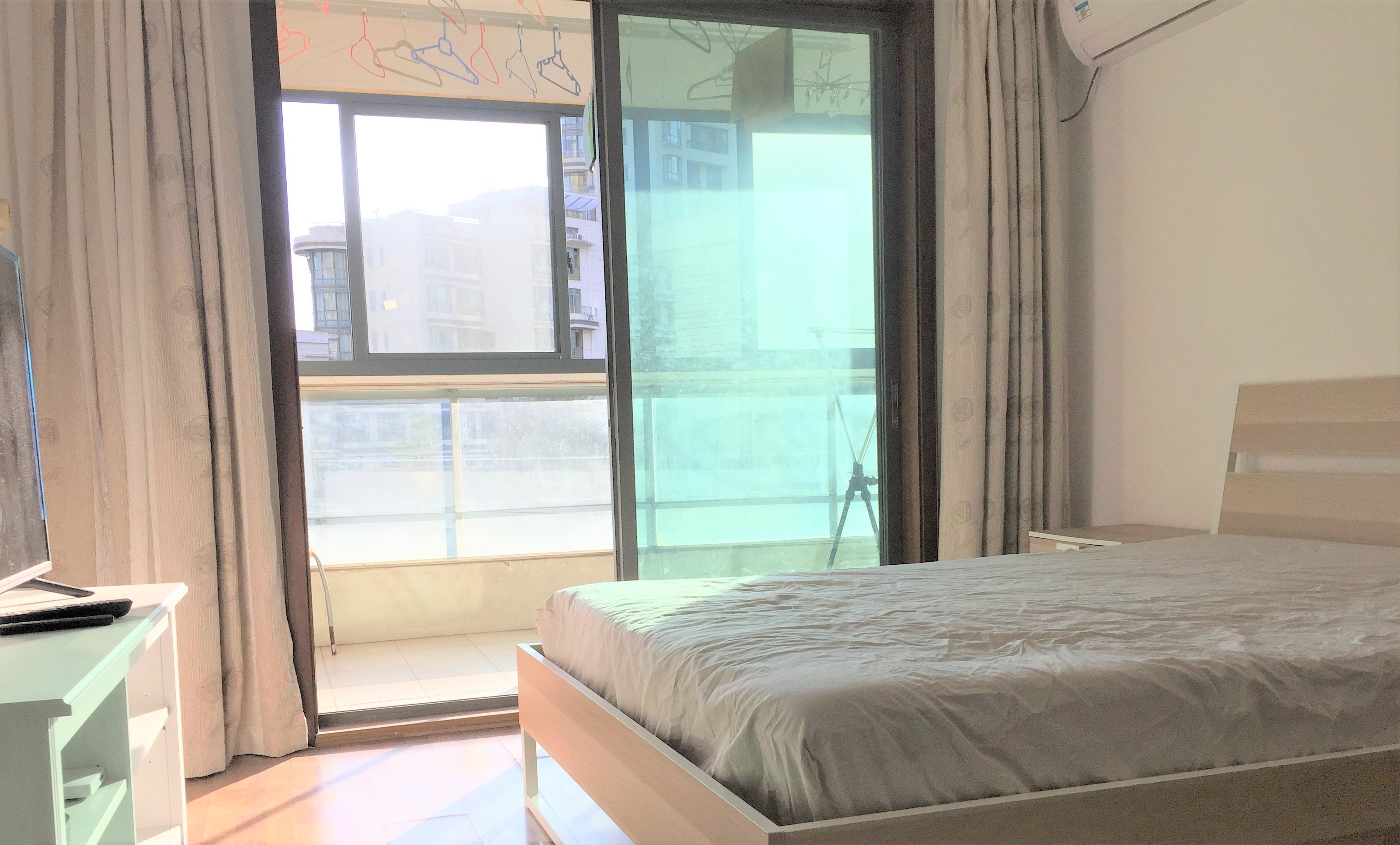 balcony entrance Great Value 2BR Top of City Apt for Rent in Shanghai Jing’an Near LN 2/12/13