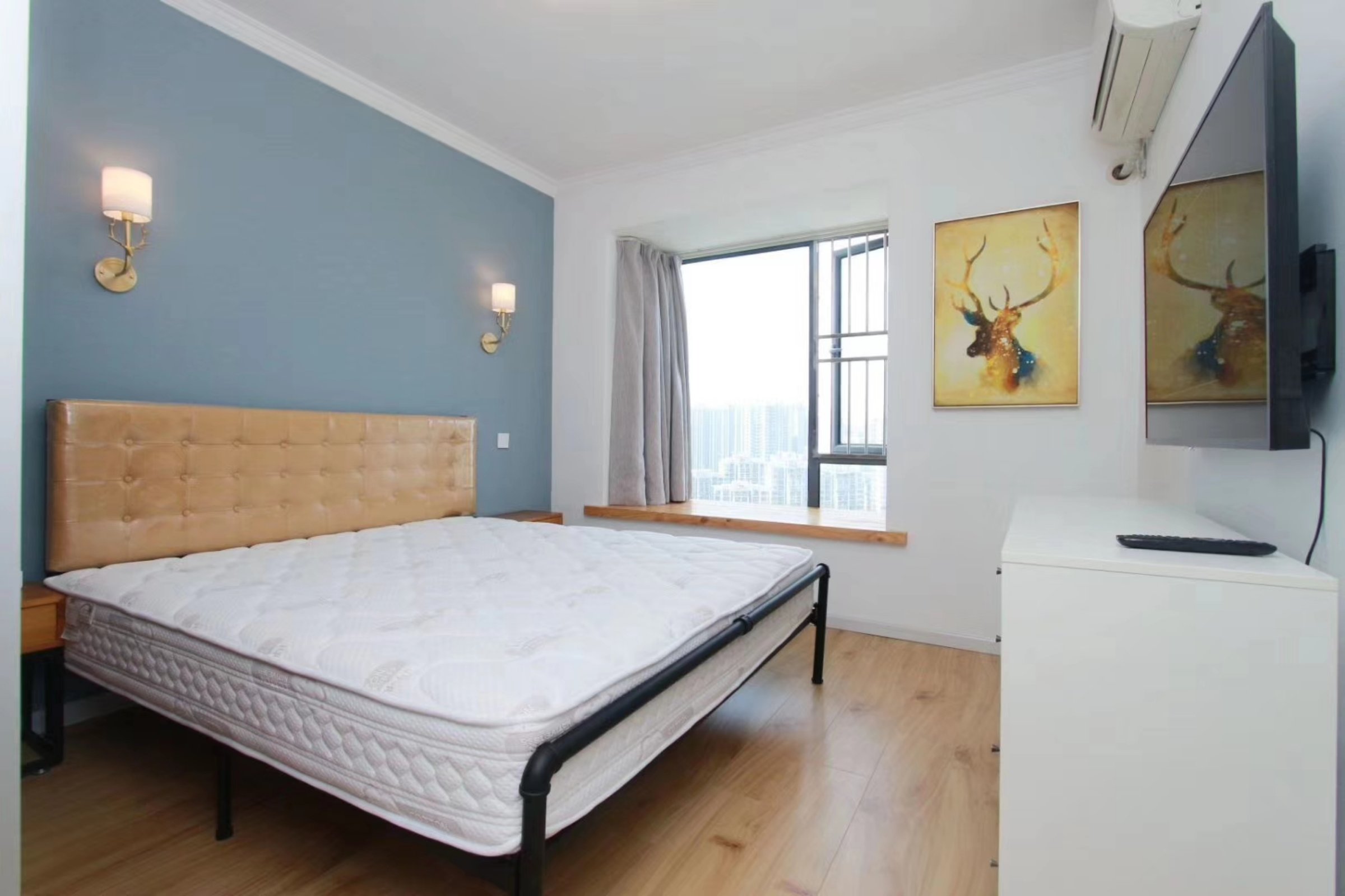 new furniture Modern Apt nr LN 7/13 w Great Views in Shanghai’s Jing’an Area for Rent
