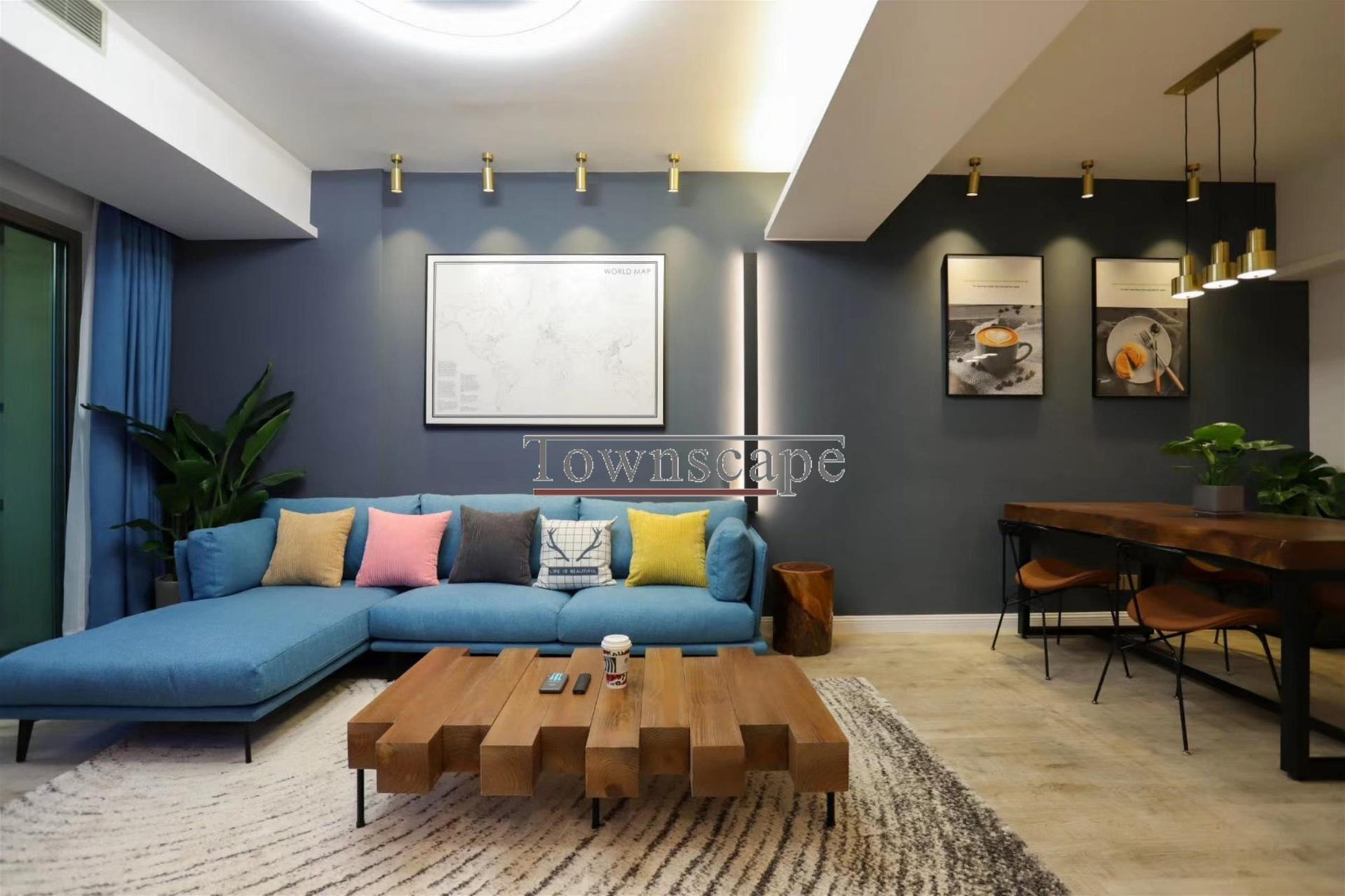 New Furniture Spacious Modern Apt nr LN 2/12/13 in Shanghai’s W Nanjing Rd Area for Rent