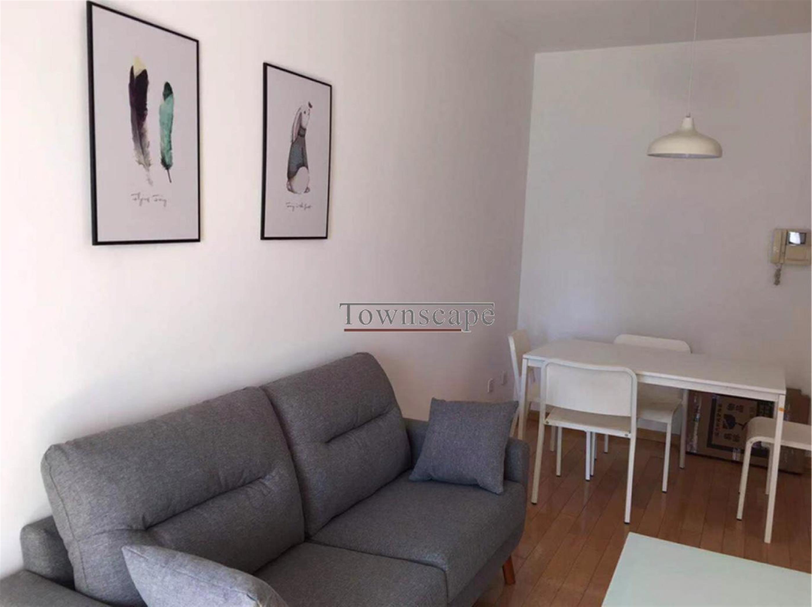 soft sofa One Park Ave Apt nr LN 2/7 in Shanghai’s Jing’an Area for Rent