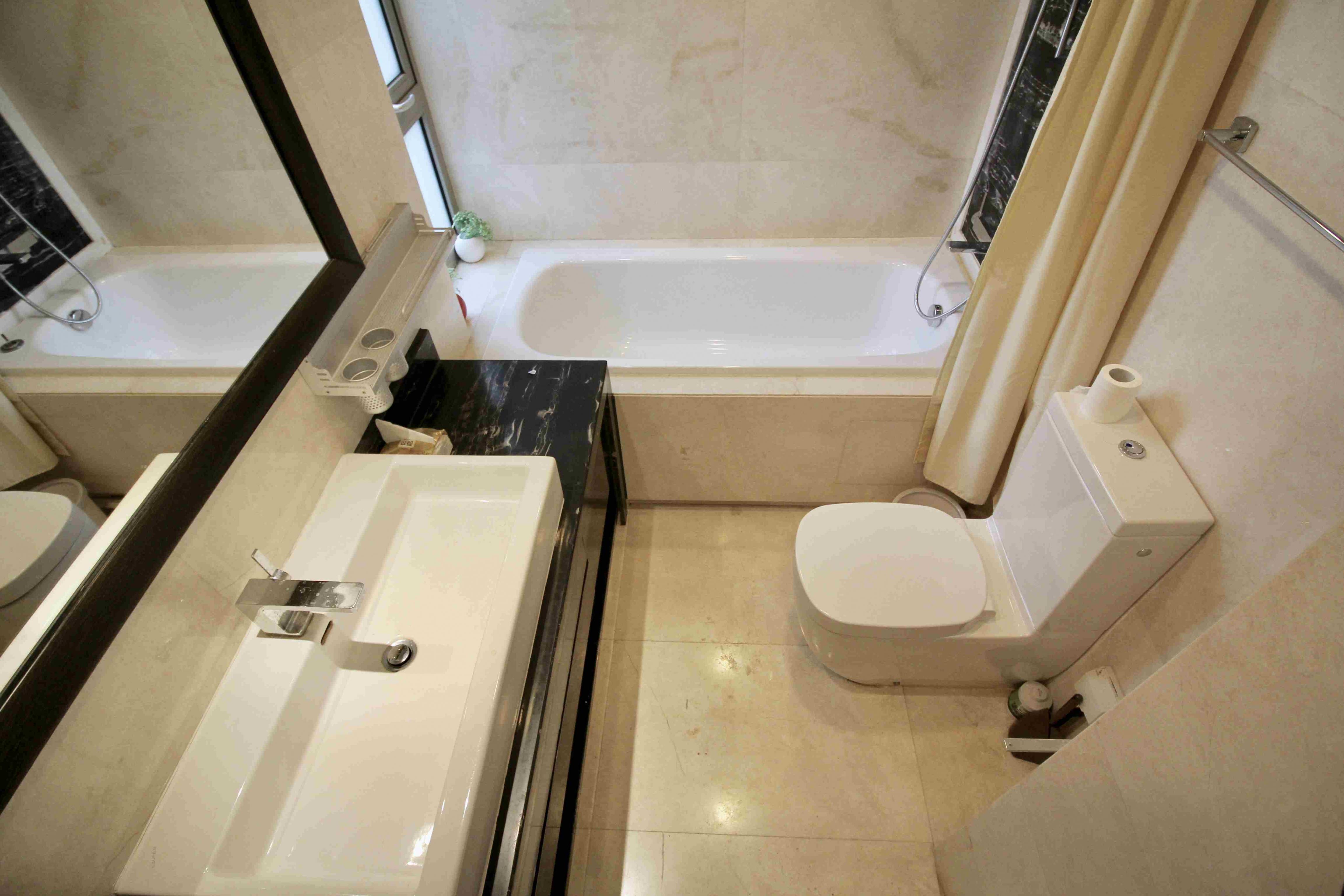 bathtub Bright Spacious Classy 2BR Apt nr LN 2/7 for Rent in Shanghai’s Jing’an