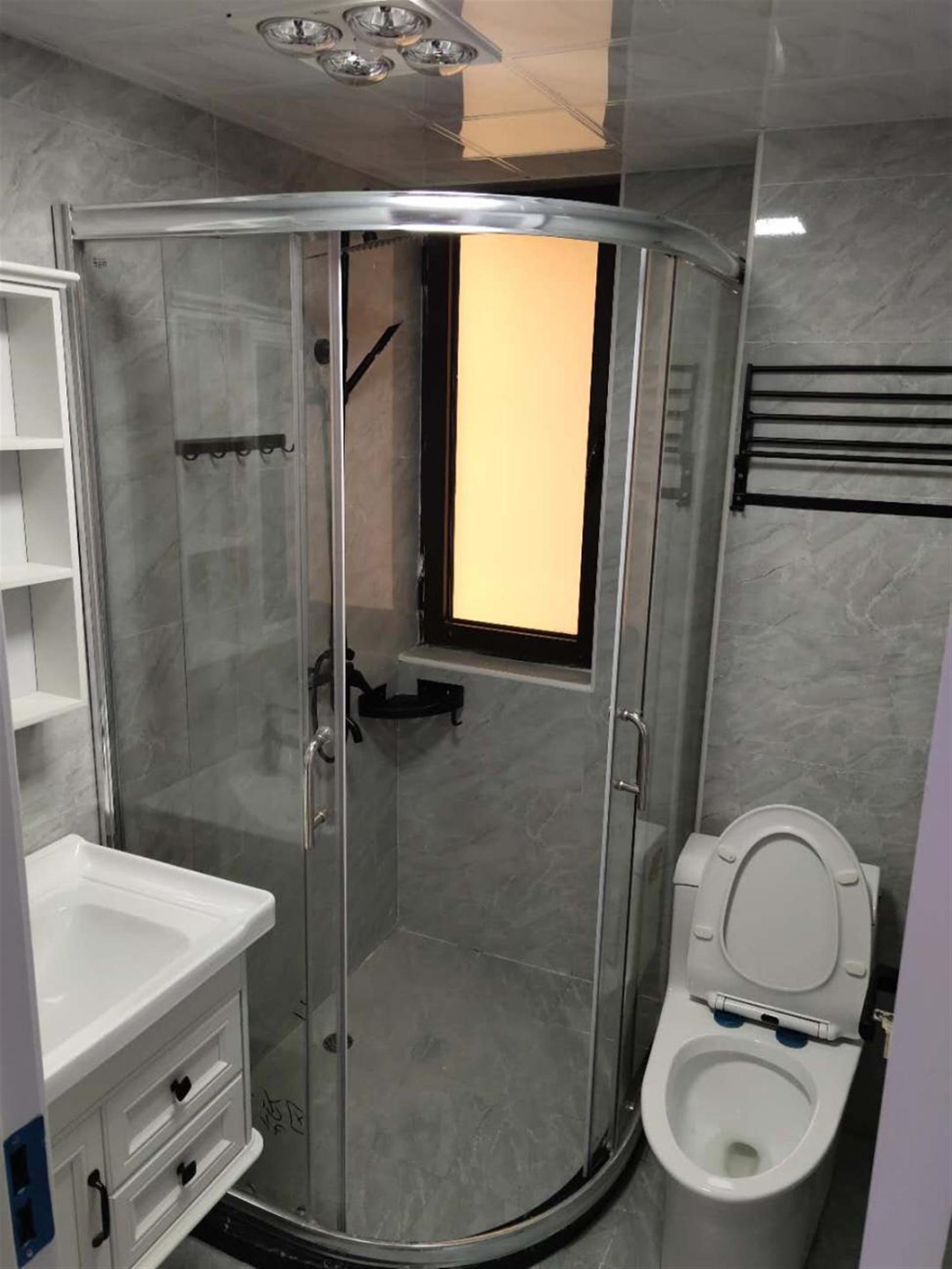 Clean Bathroom Newly Renovated Affordable Cozy 50sqm 1BR Apartment for Rent in Zhabei Shanghai