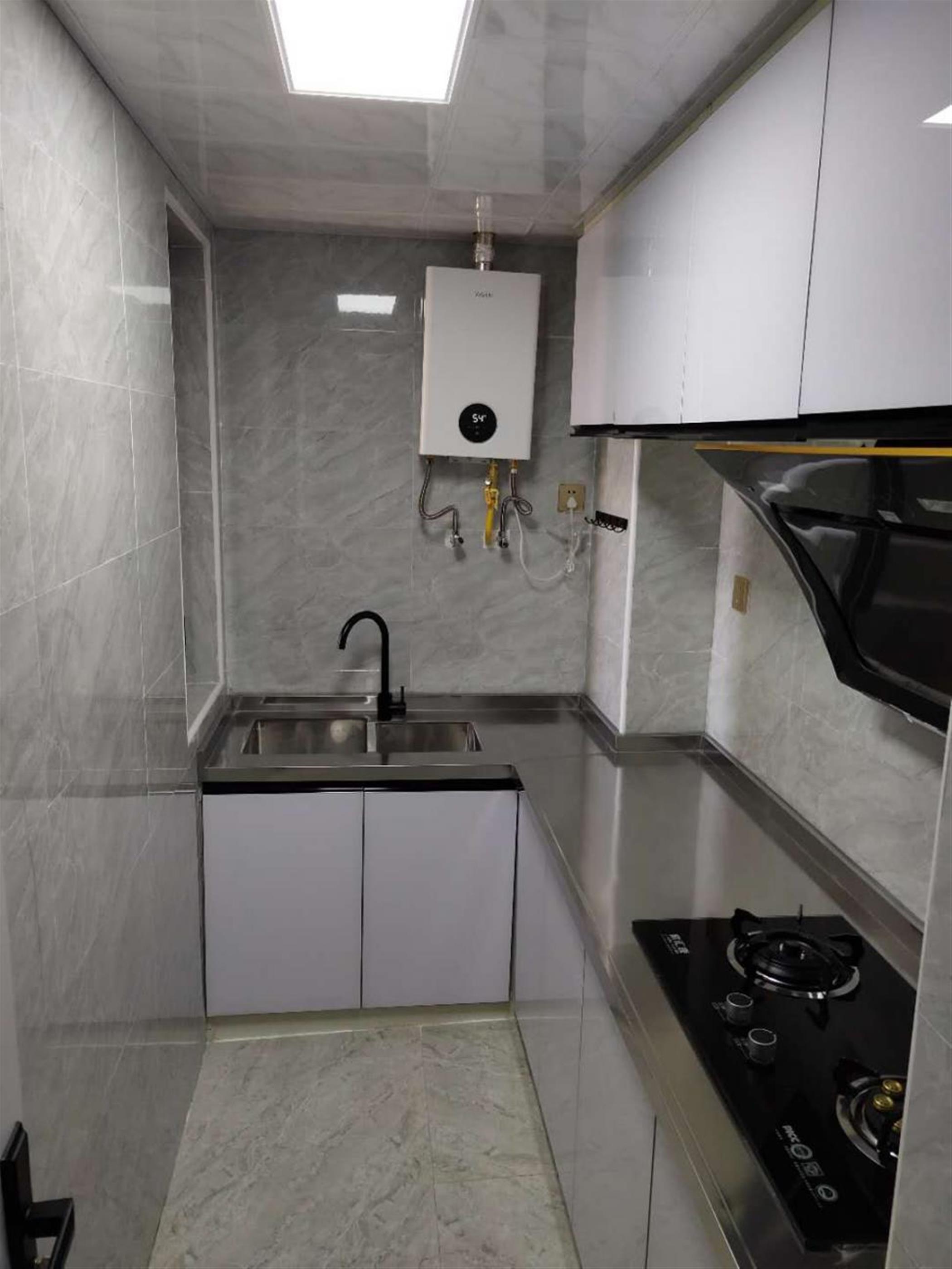 Clean Kitchen Newly Renovated Affordable Cozy 50sqm 1BR Apartment for Rent in Zhabei Shanghai