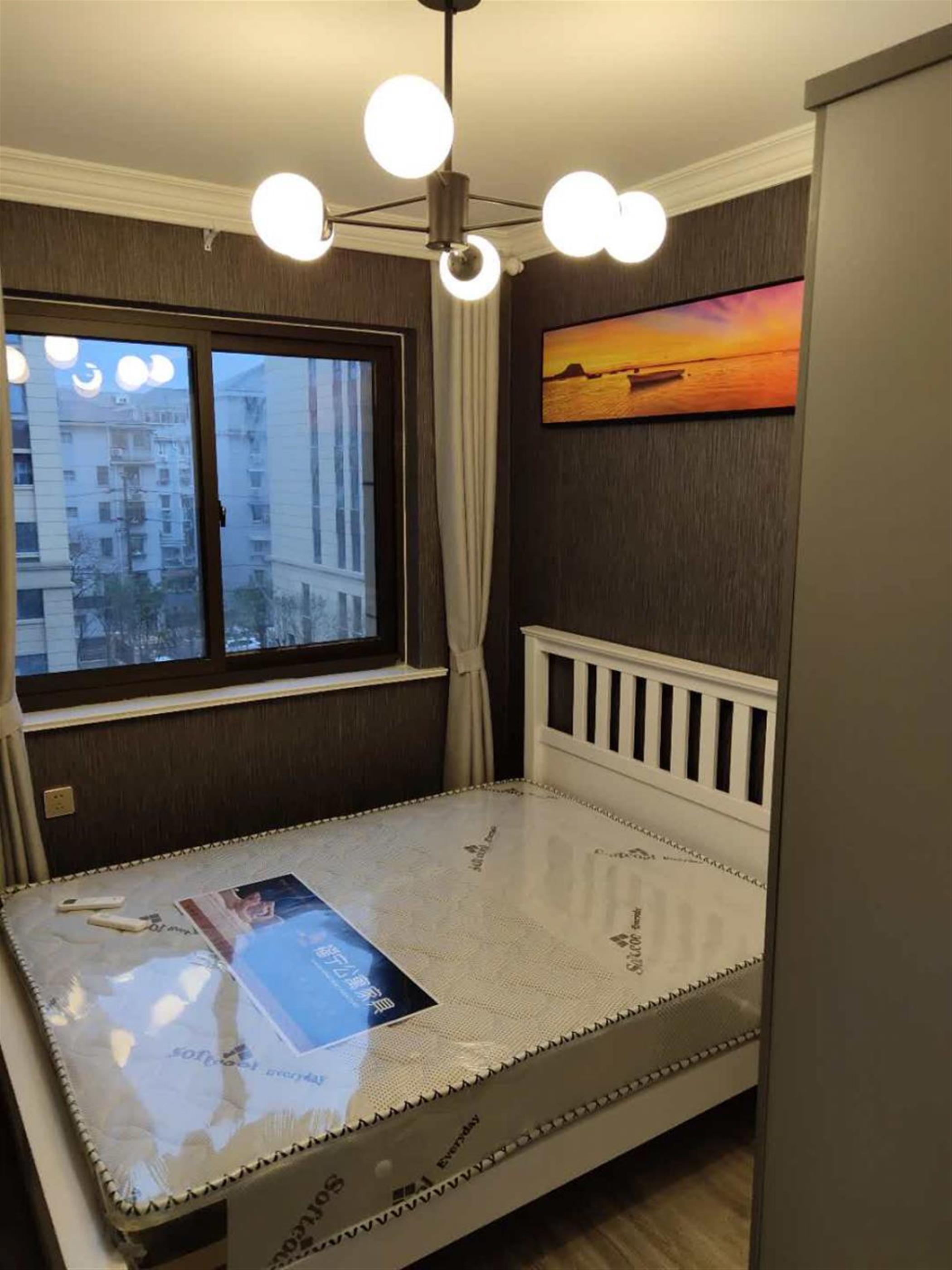 New bed Newly Renovated Affordable Cozy 50sqm 1BR Apartment for Rent in Zhabei Shanghai