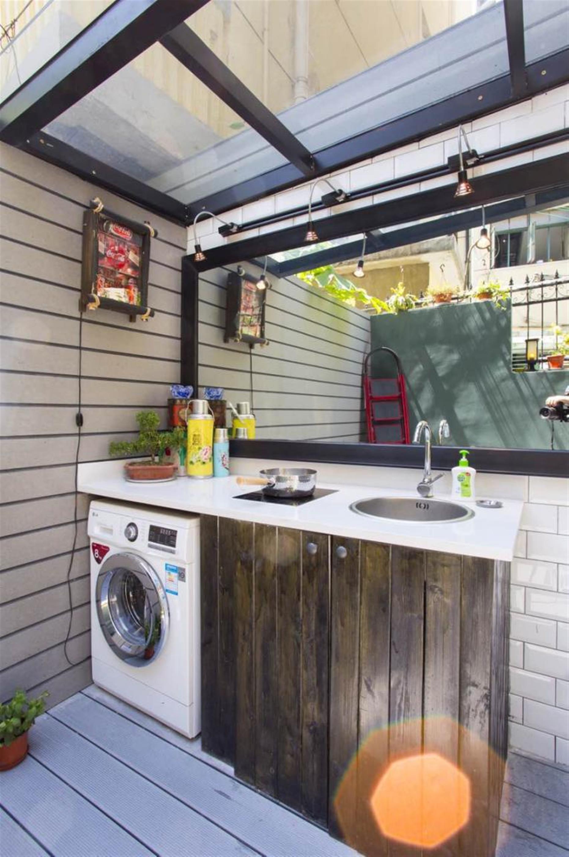 wet bar Cozy Affordable Studio Apt w Patio nr LN 2/11 for Rent in Shanghai