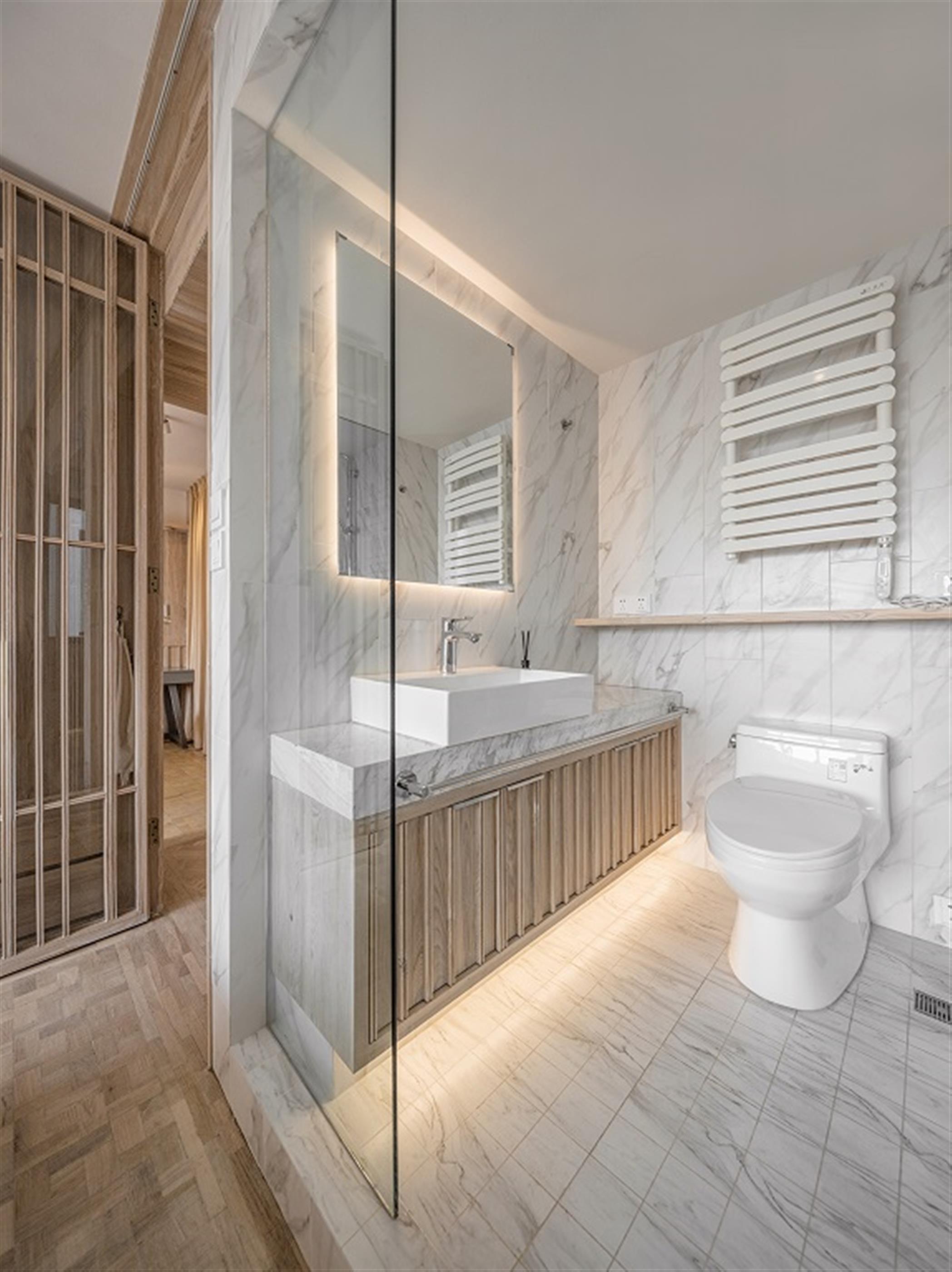 modern bathroom Renovated Spacious Modern Xujiahui 2BR Apartment Nr LN 4 for Rent in Shanghai
