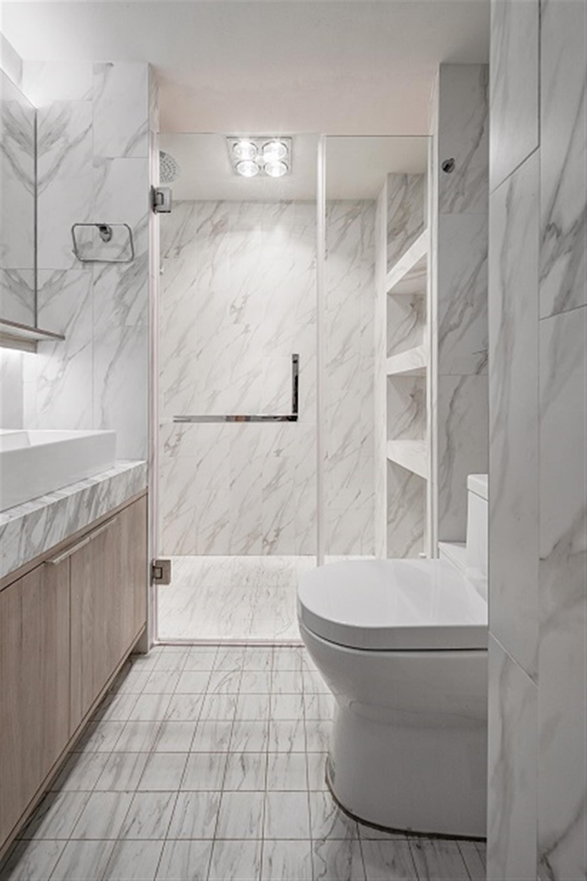 Clean Bathroom Renovated Spacious Modern Xujiahui 2BR Apartment Nr LN 4 for Rent in Shanghai