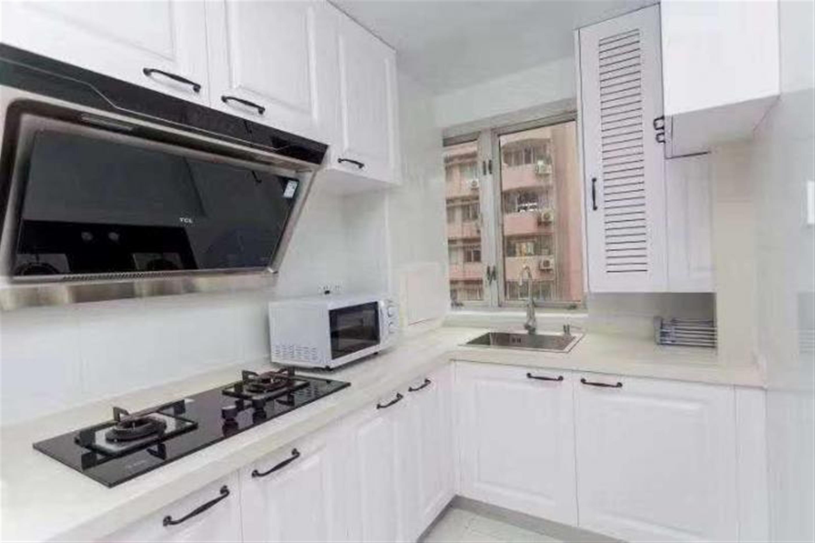 large kitchen area Bright Spacious 3BR Apt Nr Dingxi Road & LN 2/3/4/10/11 for Rent in Shanghai