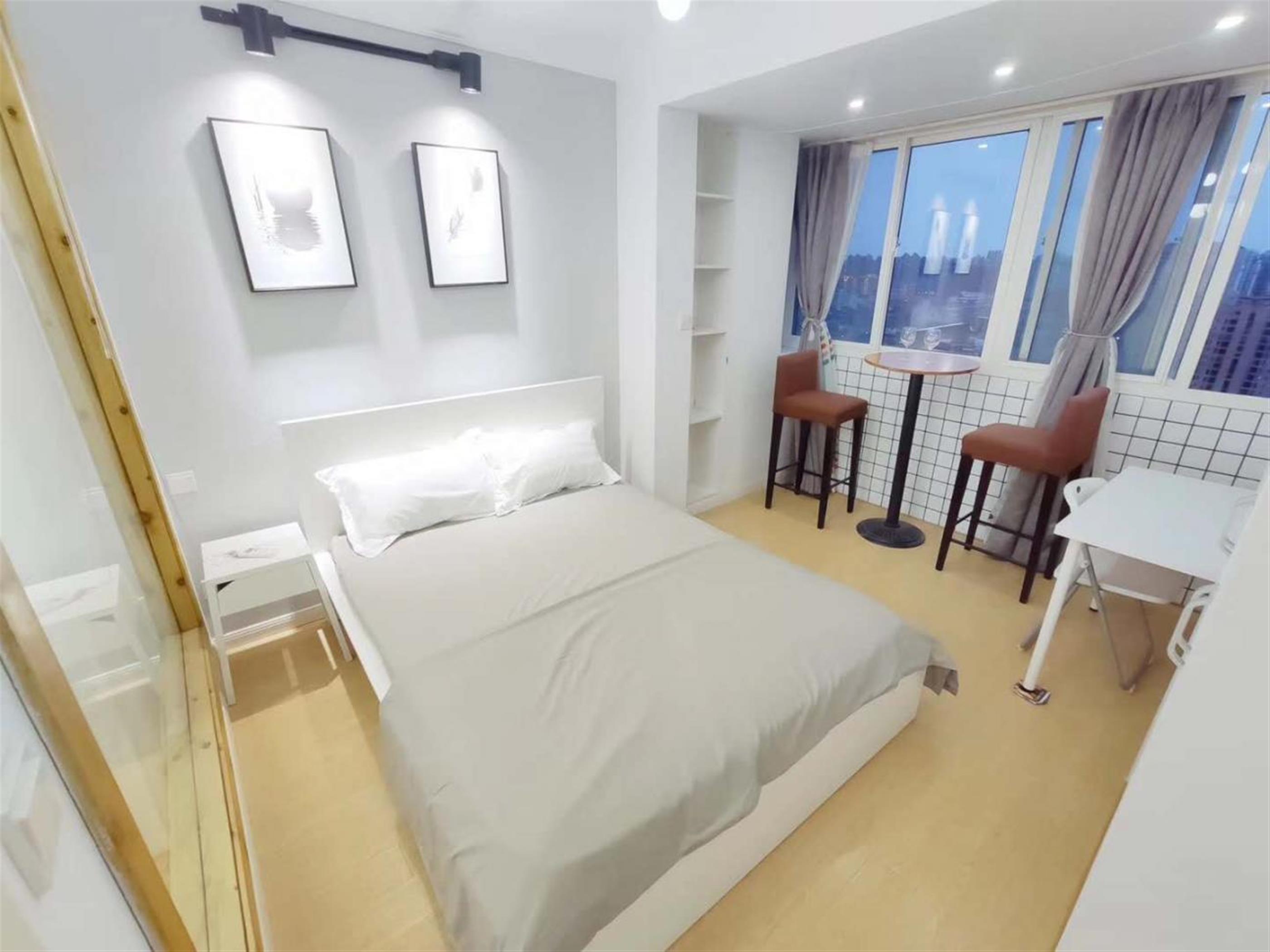 Bedroom view Bright Clean Affordable Huaihai Road 2BR Apt Nr LN 1/10/12/13 for Rent in Shanghai