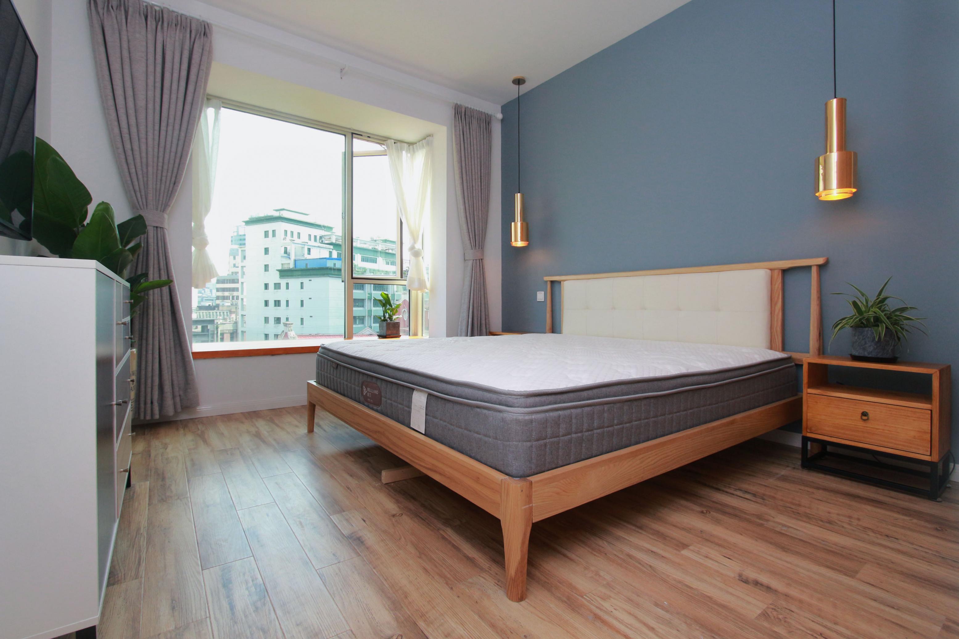 bright bedroom Renovated Modern High-end Ladoll 1BR Apt LN 2/12/13 for Rent in Shanghai