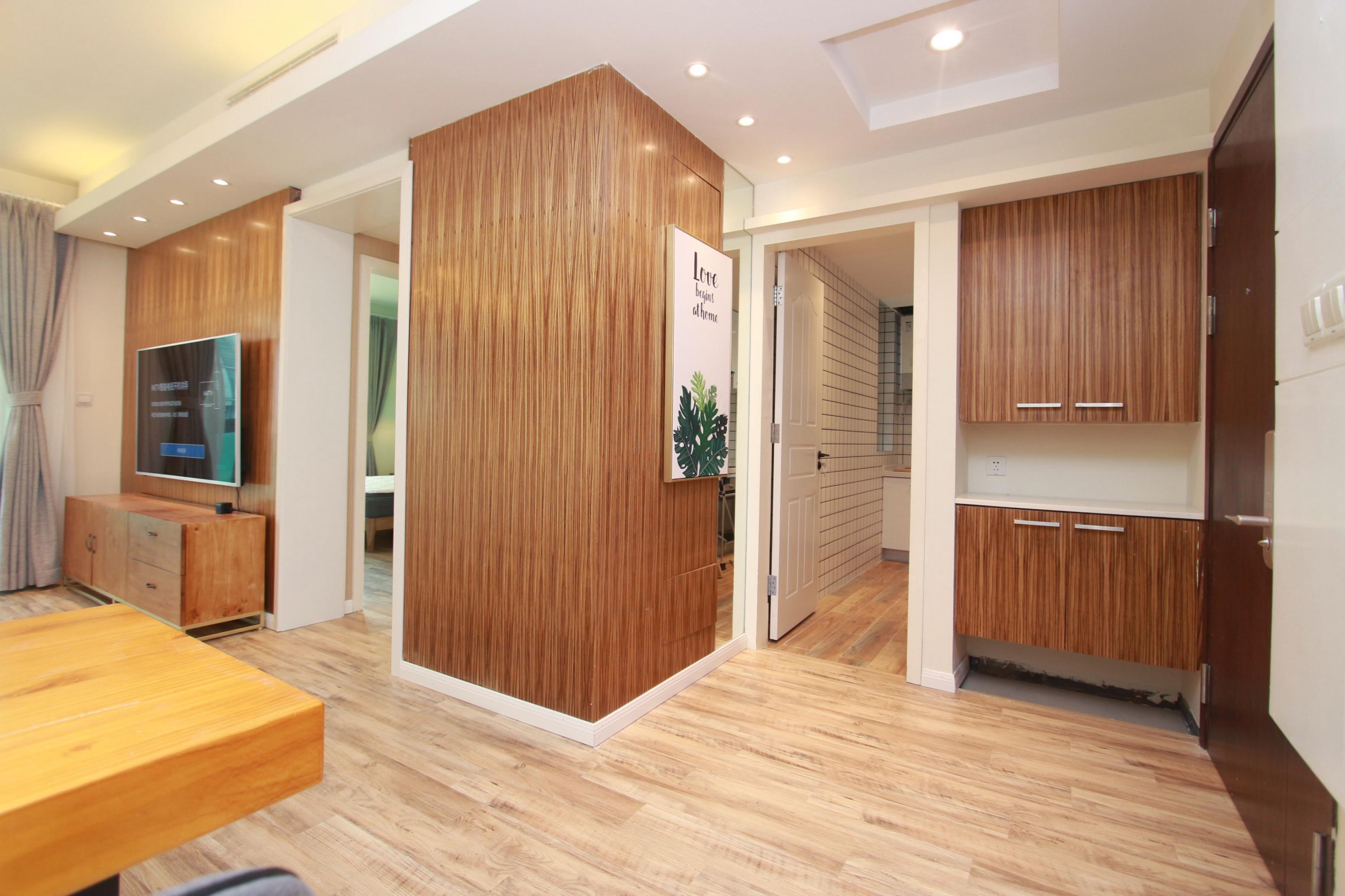 wood everywhere Renovated Modern High-end Ladoll 1BR Apt LN 2/12/13 for Rent in Shanghai