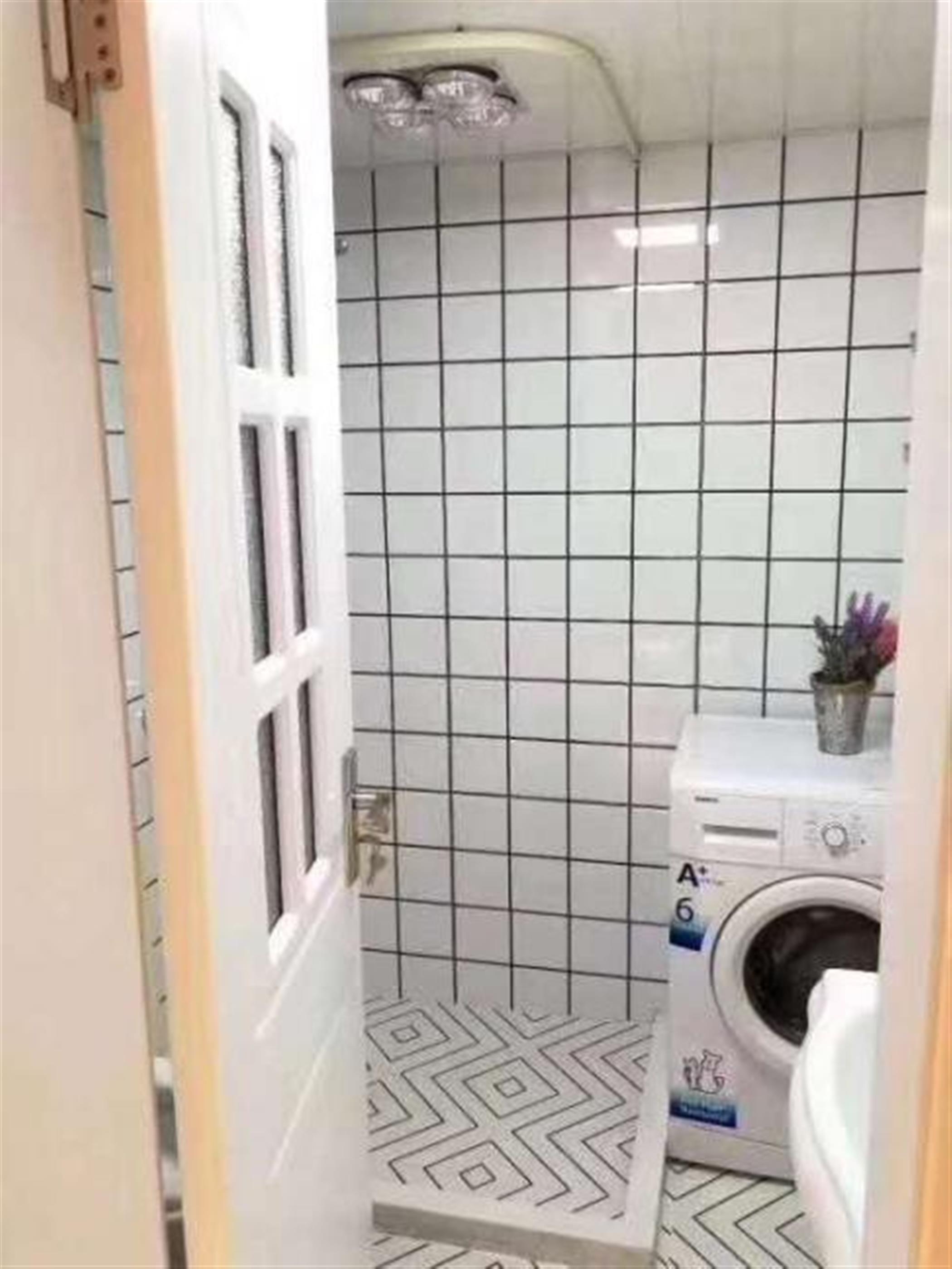 clean bathroom Renovated Bright Xujiahui 1BR Apt Nr LN 1/9/11 for Rent in Shanghai