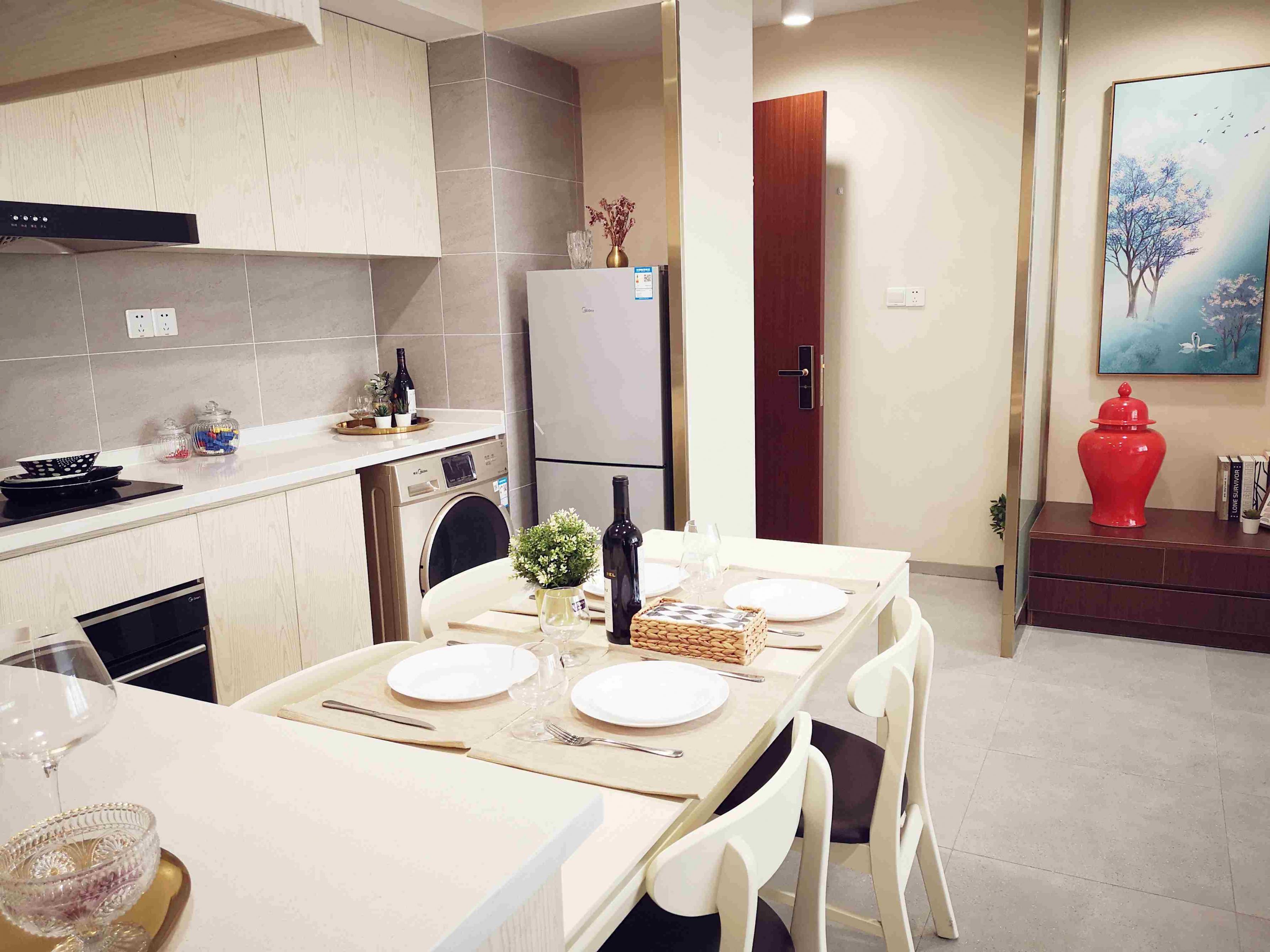 Open Kitchen Bright Cozy Suzhou Creek 1BR Apt Nr LN 3/4/13 for Rent in Shanghai