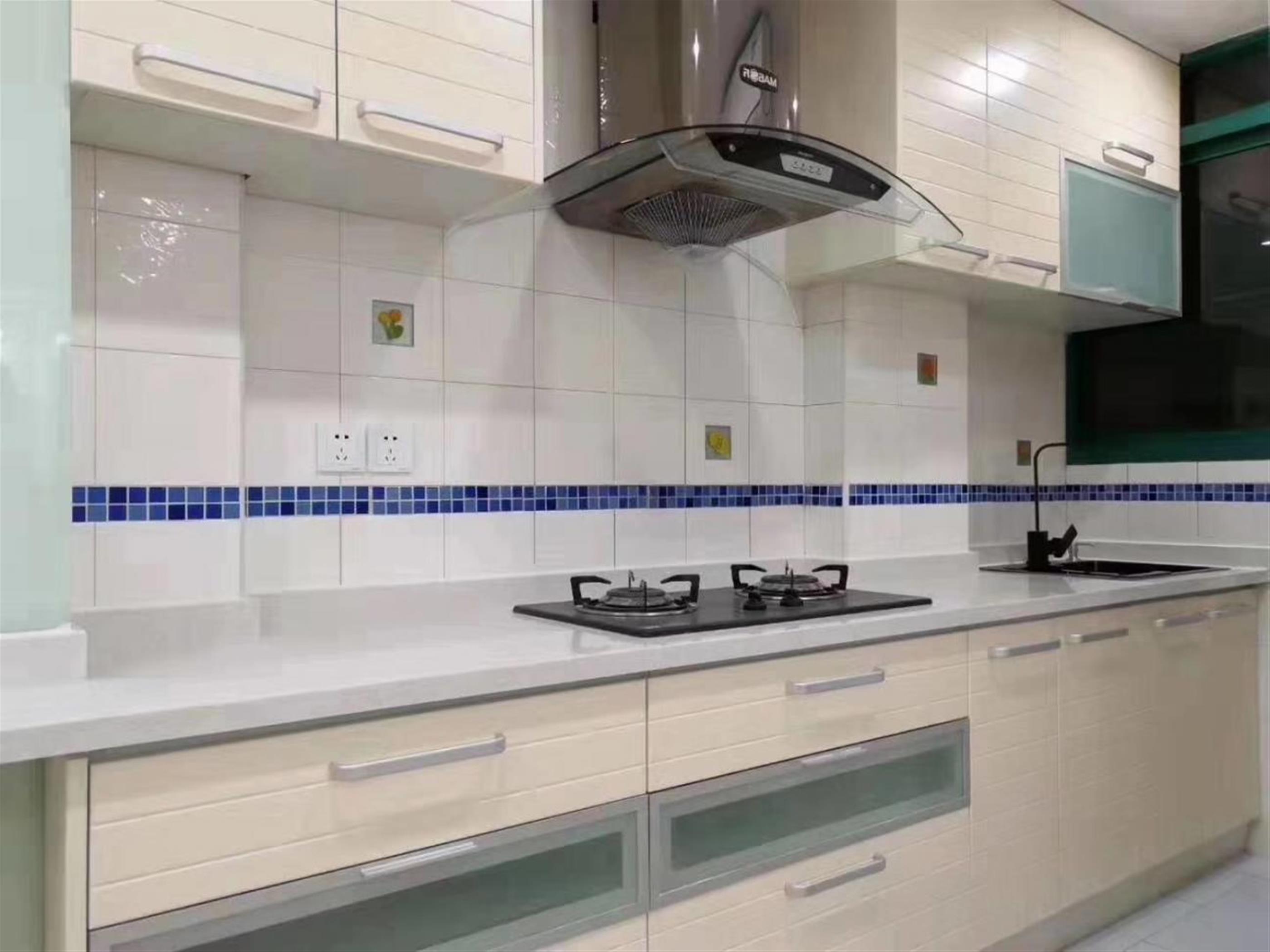 Open Kitchen Sleek Modern 1BR Apartment Nr LN 3/4 for Rent in Shanghai