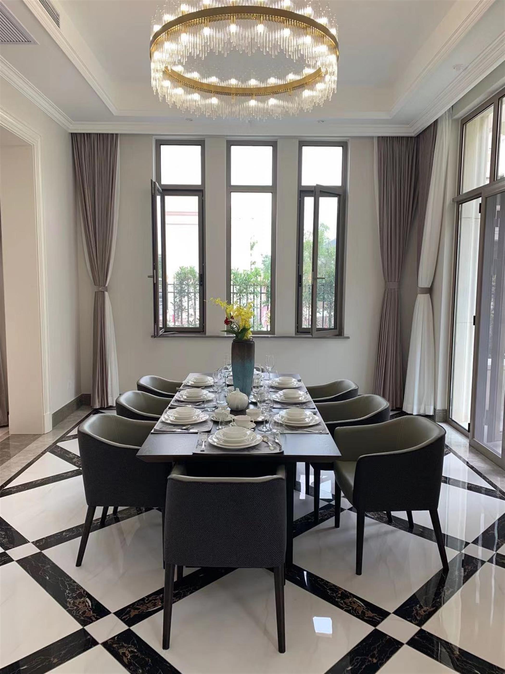 dining room Brand New Bright 5BR 3-Level Jinqiao Villas for Rent in Shanghai
