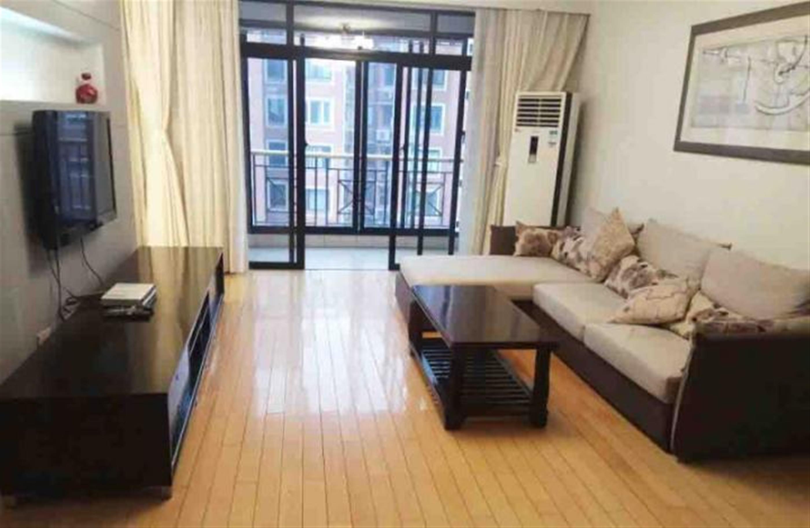 large living room Bright Spacious 3BR 140sqm Zhongshan Park Apartment for Rent in Shanghai