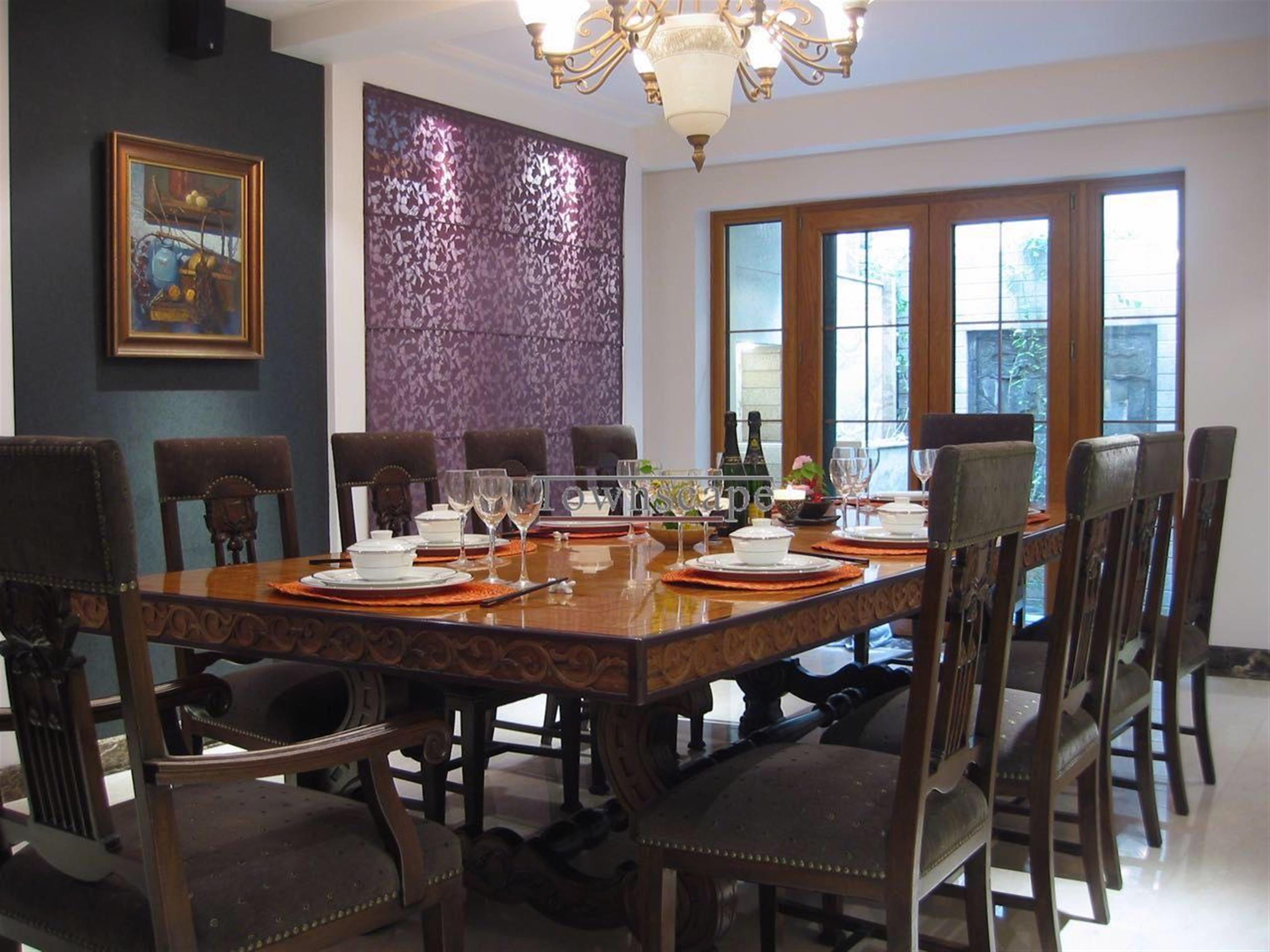 dining area 2 Ultra-lux 3.5F, 3BR, 370sqm FFC Villa w Big Garden nr LN 1/10 for Rent in Shanghai