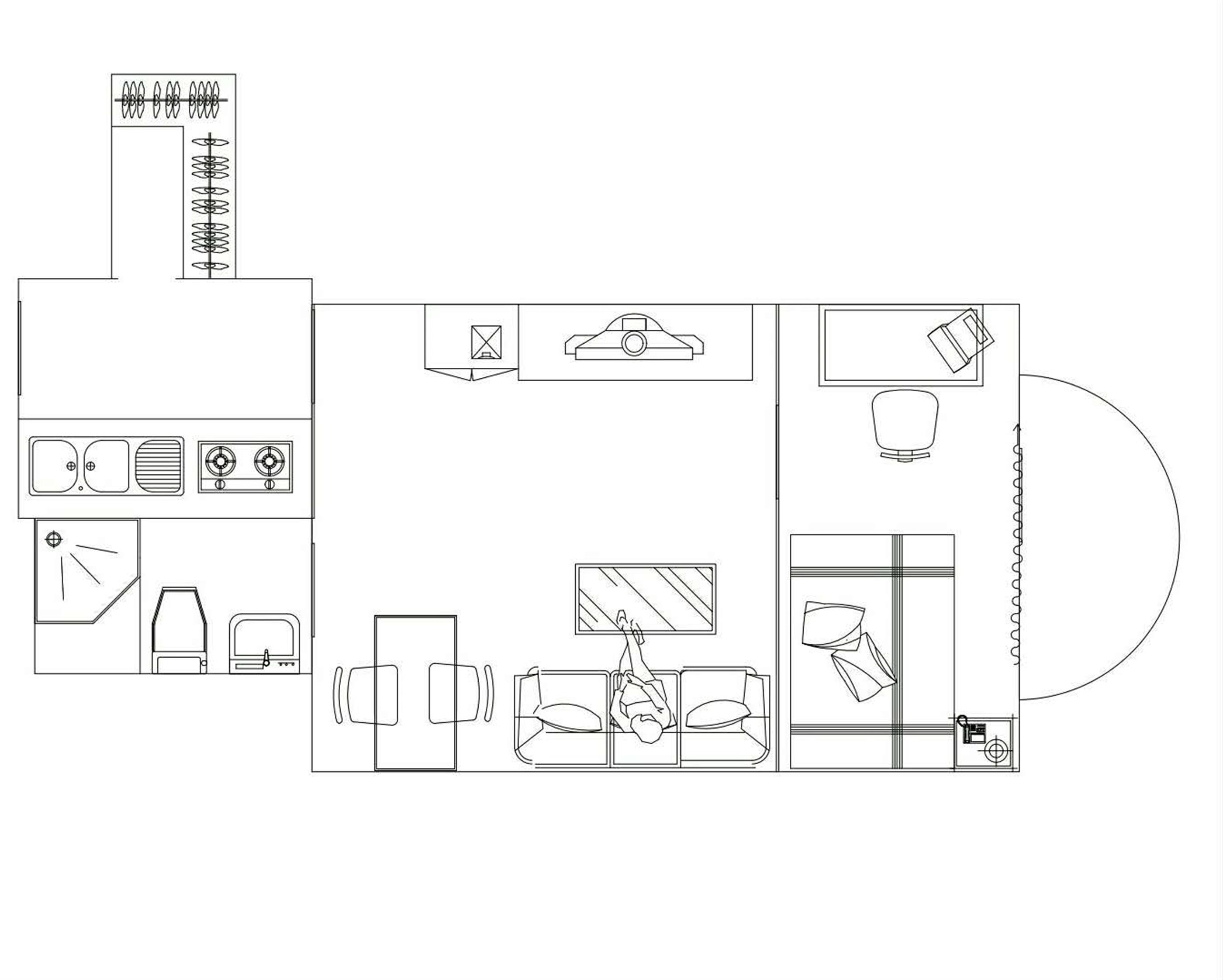 layout Cozy FFC Studio Apartment nr LN 1/7/10 for Rent in Shanghai