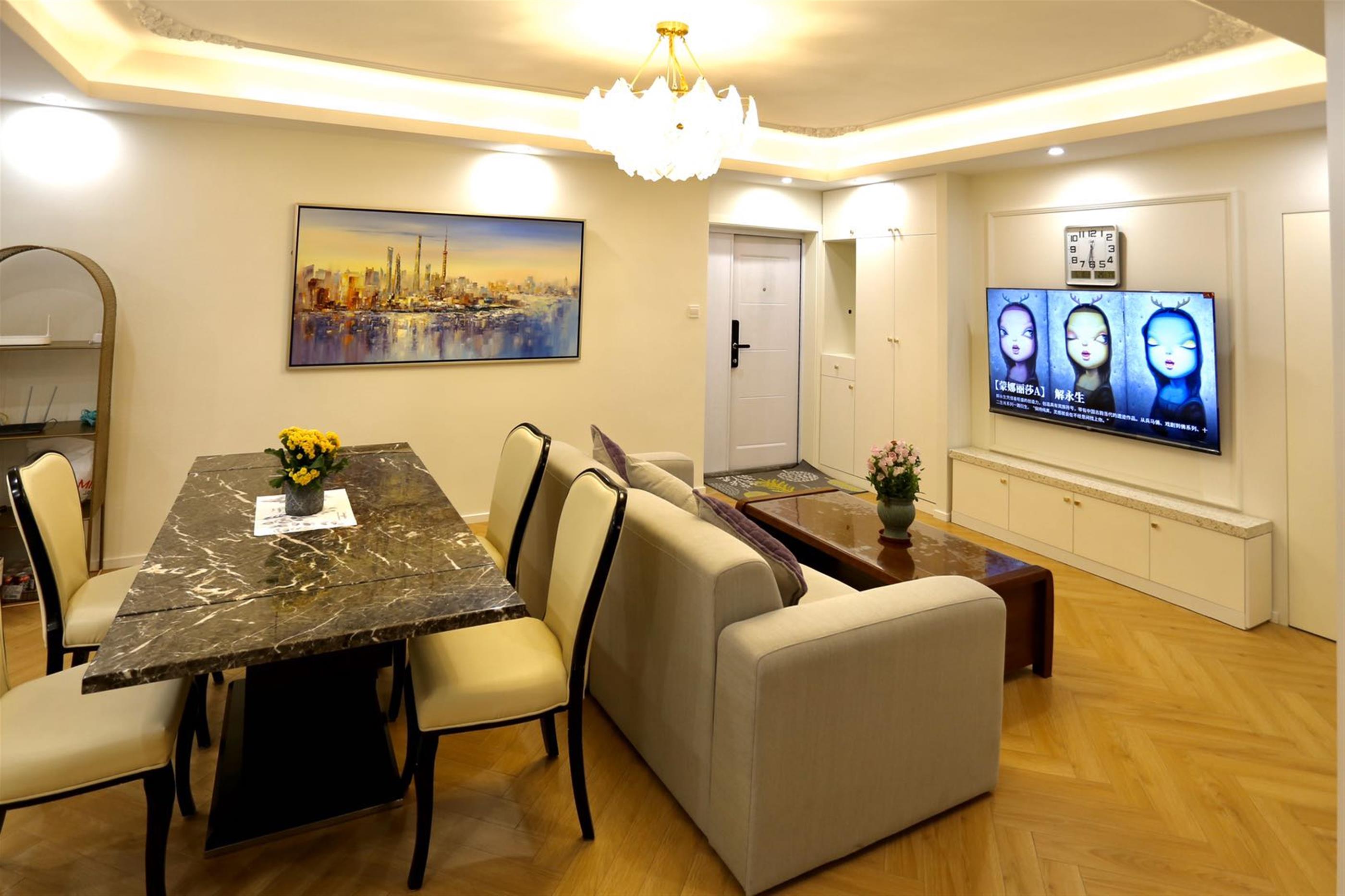 Dining Area New Modern Luxury Apartment nr LN 4/6 for Rent in Downtown Pudong Shanghai