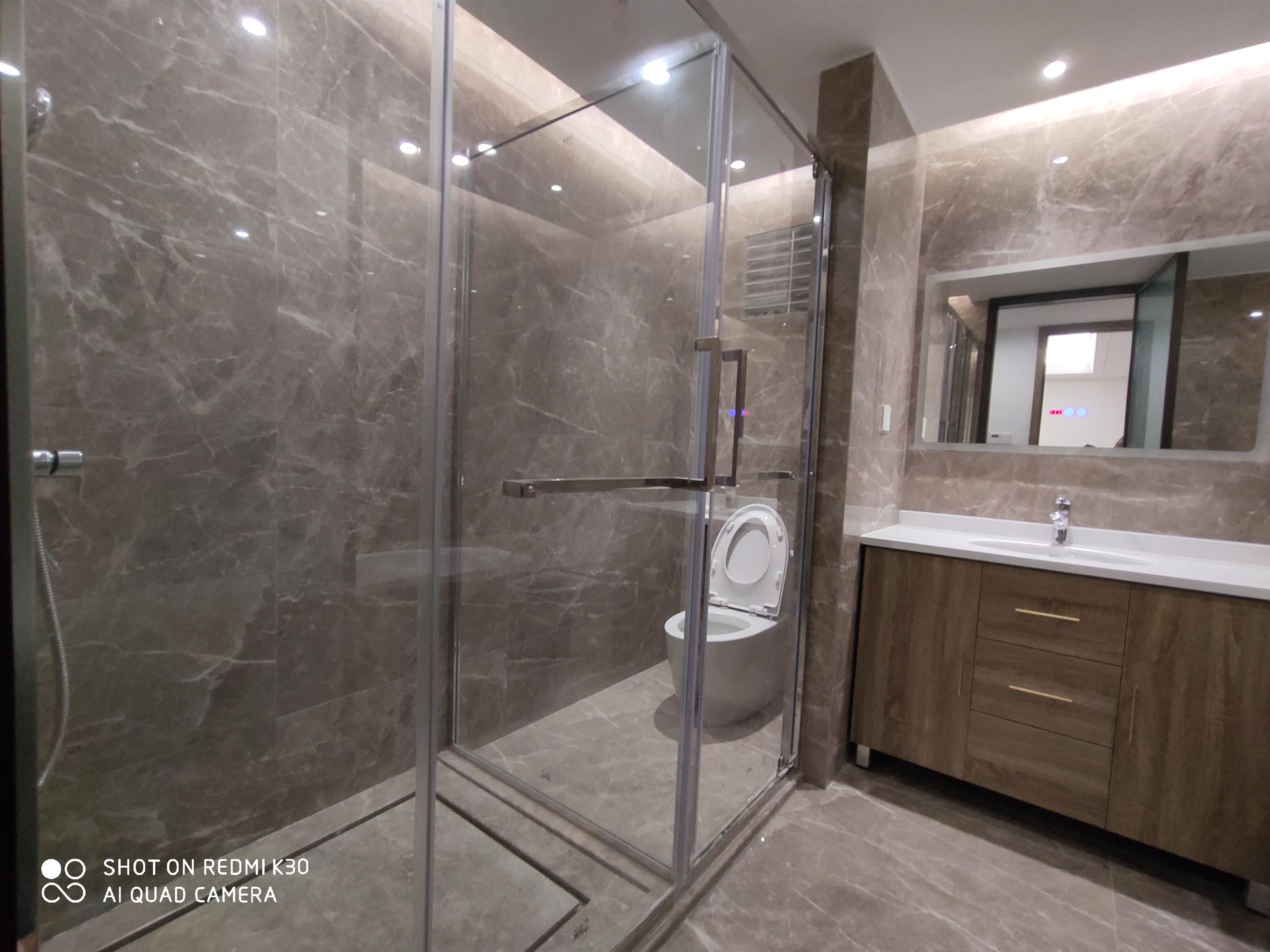Big shower Newly Renovated Spacious Convenient 3BR Gubei Apartment nr LN 2 for Rent in Shanghai