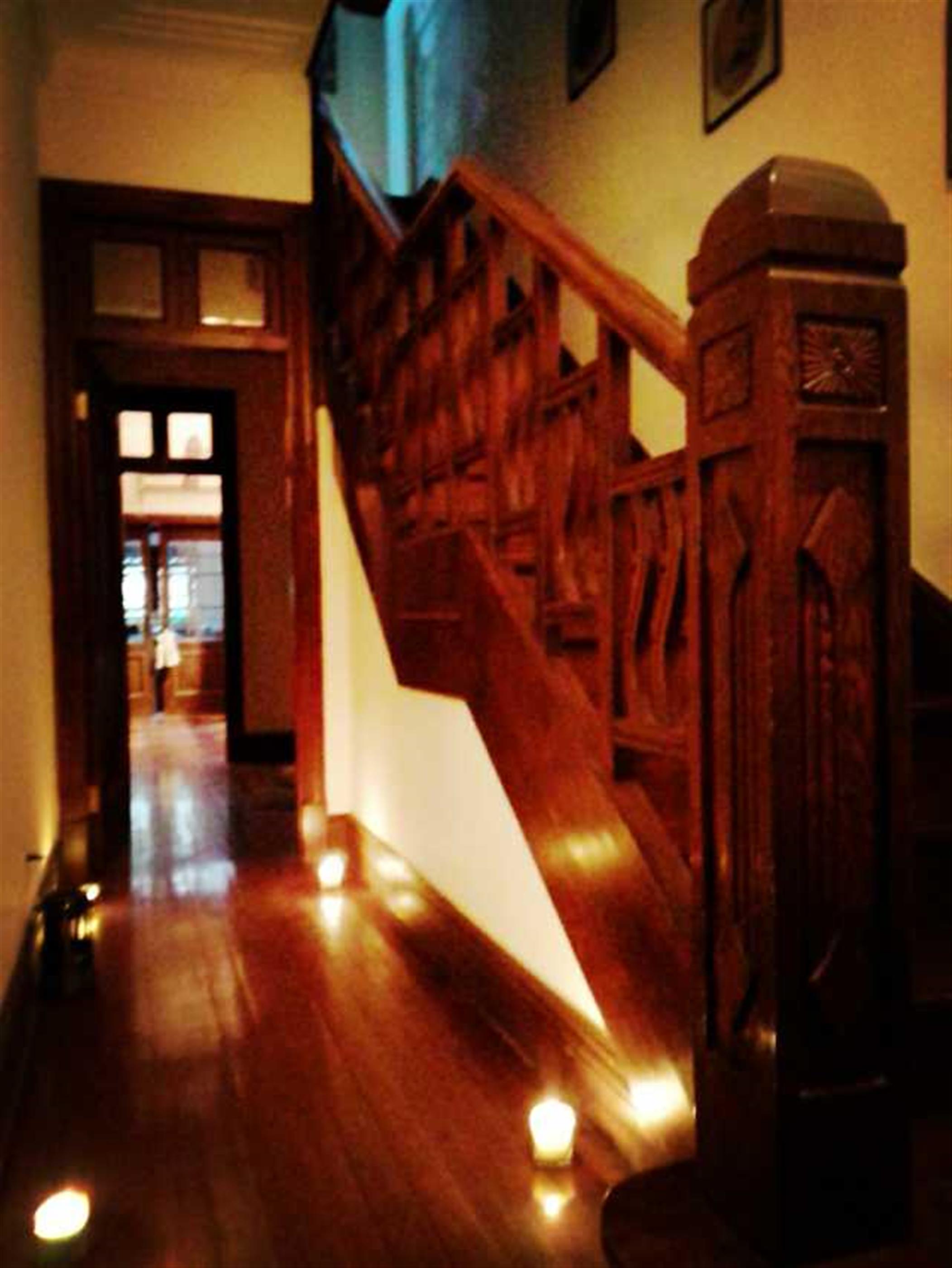 wooden stairs Lux 5BR House w Huge Garden Nr LN 2/11 for Rent in Shanghai
