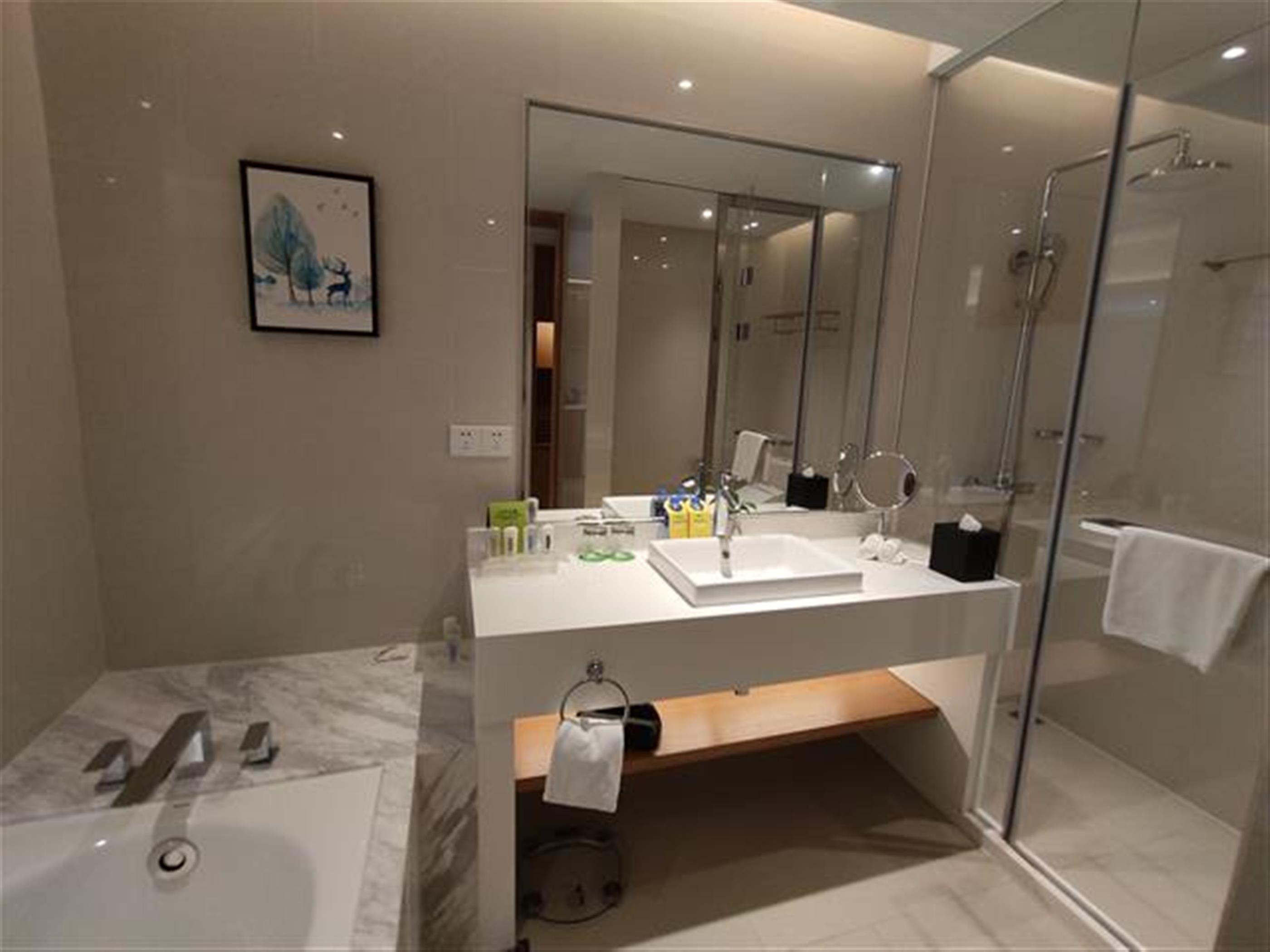 Bathtub Convenient Newly-Renovated 1BR Deluxe Suite Service Apts Nr LN 2 for Rent in Shanghai