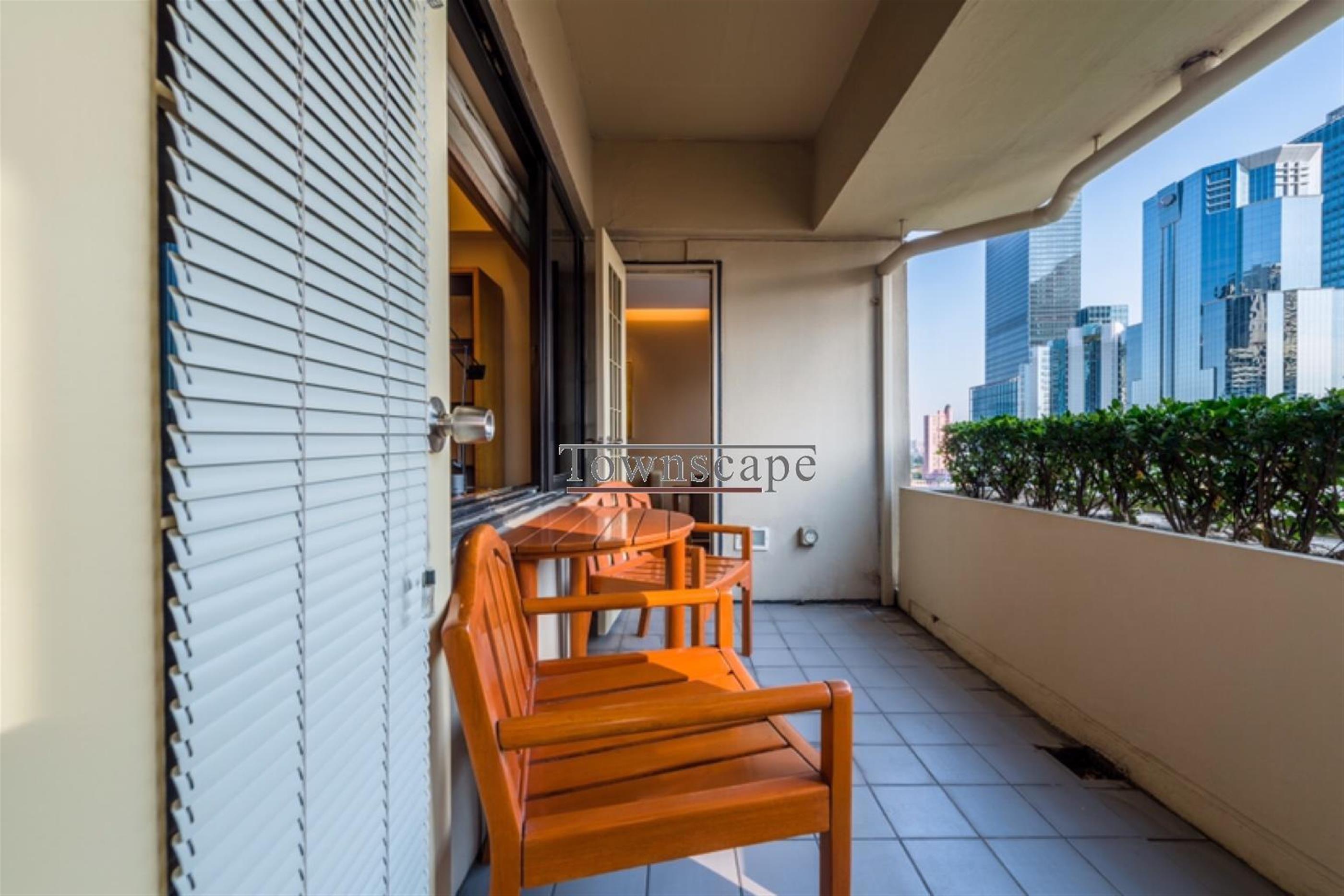 Outside balcony Deluxe Luxury 4BR Jing’an Service Apartments Nr LN 2 for Rent in Shanghai