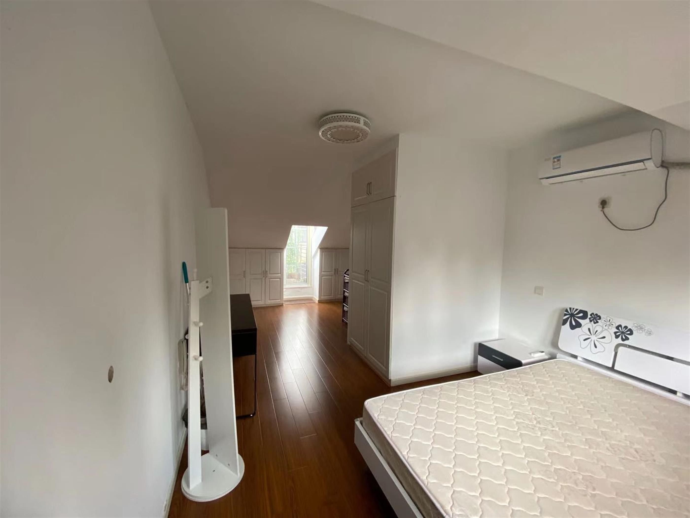 Bedroom Fantastic Location, Jing’an Duplex Apt w Terrace Nr LN 2/7/12/13 for Rent in Shanghai