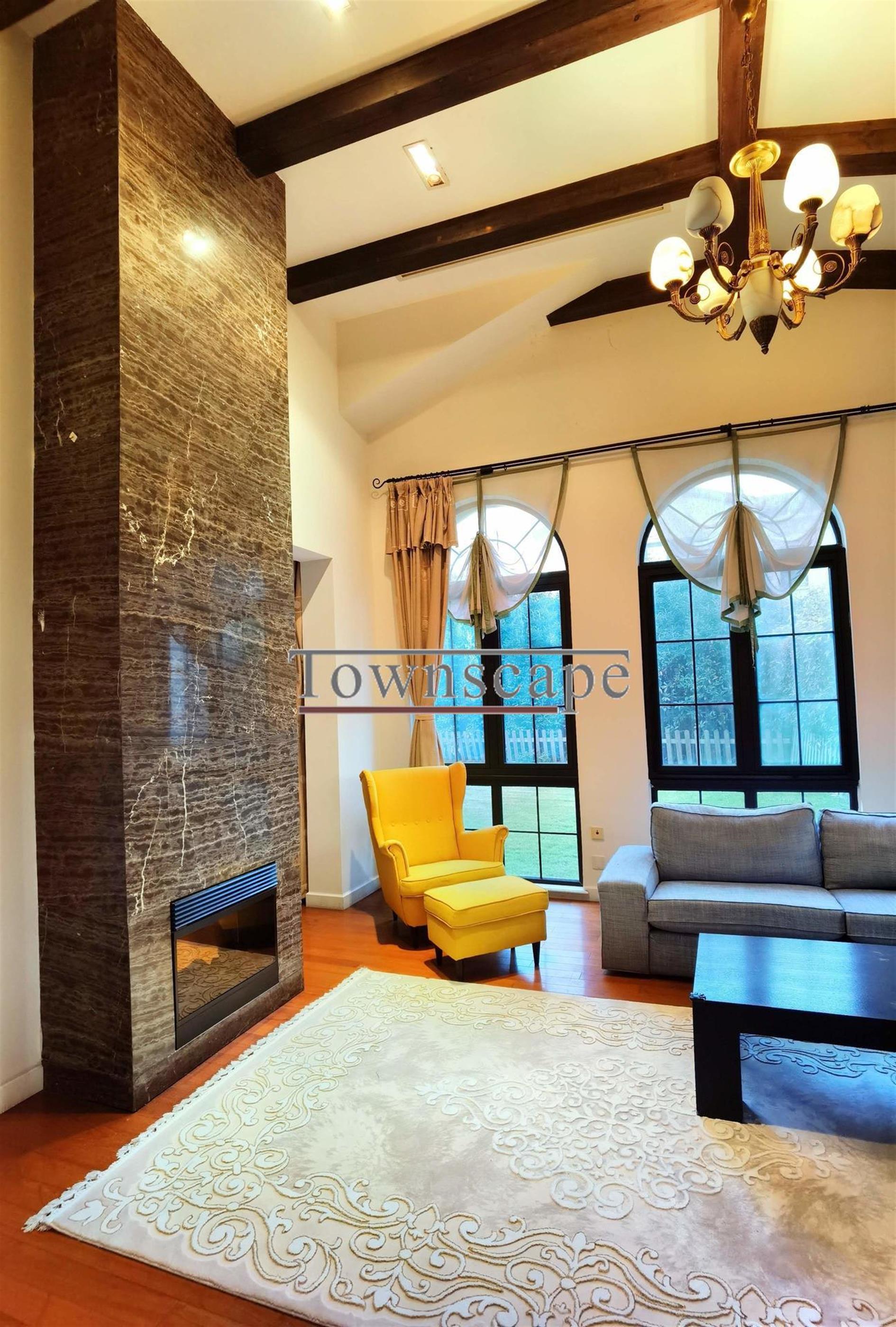 Fireplace Fabulous 4BR Villa for Rent in Shanghai’s Rancho Santa Fe Nr International Schools