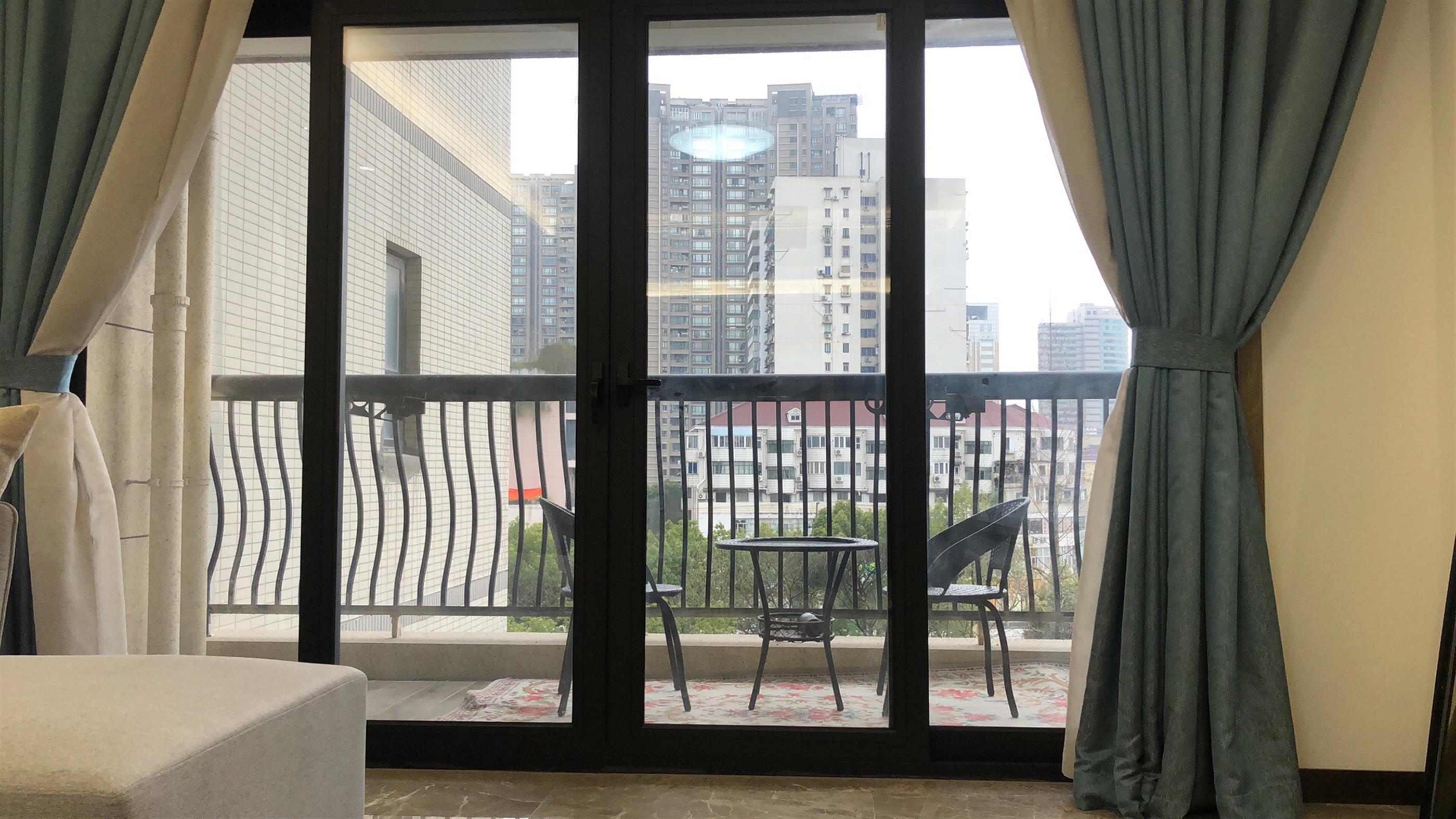 outside balcony New Spacious Convenient 3BR Gubei Apartment nr LN 2/15 for Rent in Shanghai