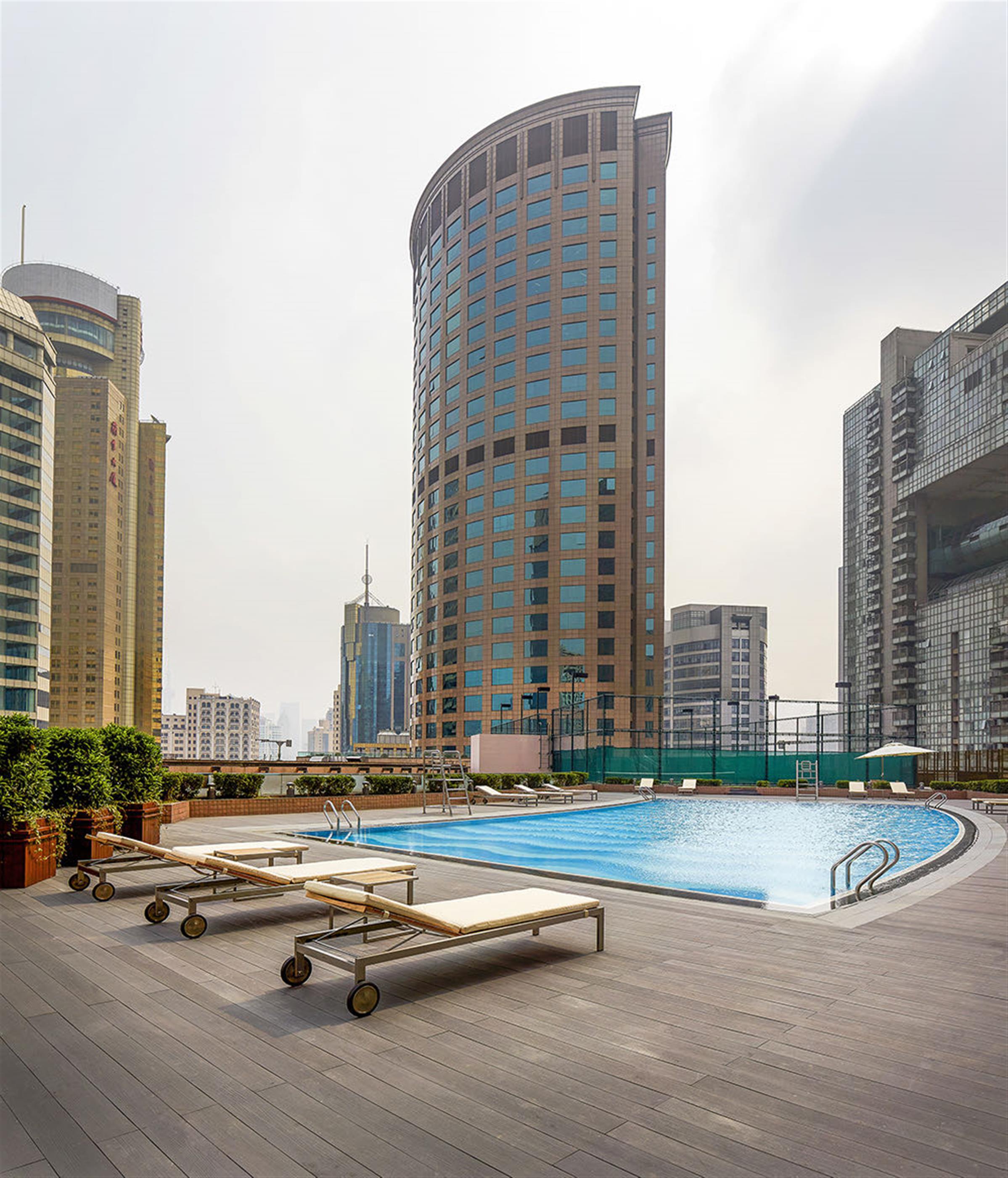 Outside swimming Chic Xintiandi 2BR Service Apartment nr LN 1/8/10/13 for Rent in Shanghai