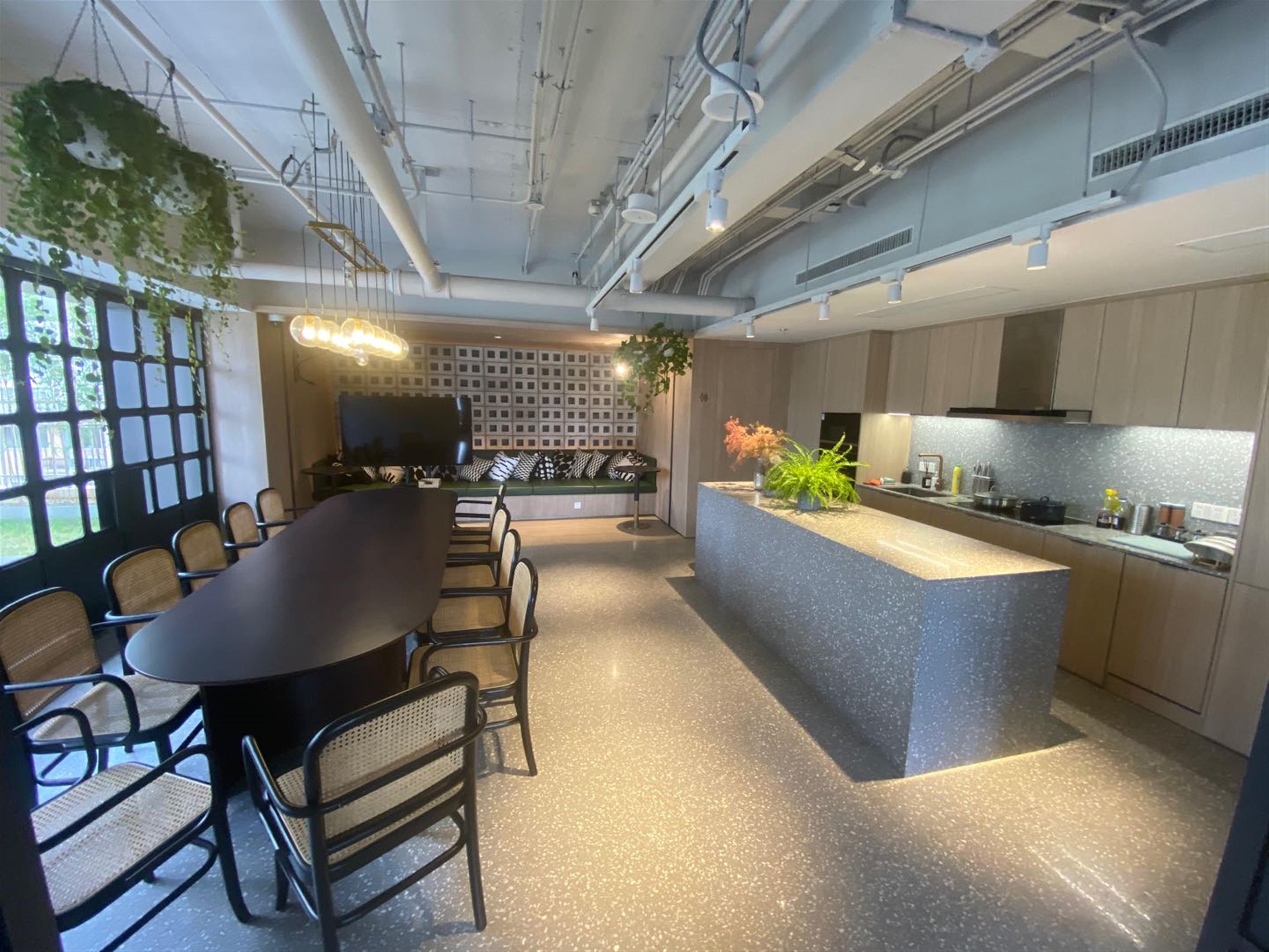 Meeting room Modern Zhongshan Park 1BR Service Apartment nr LN 2/3/4 for Rent in Shanghai