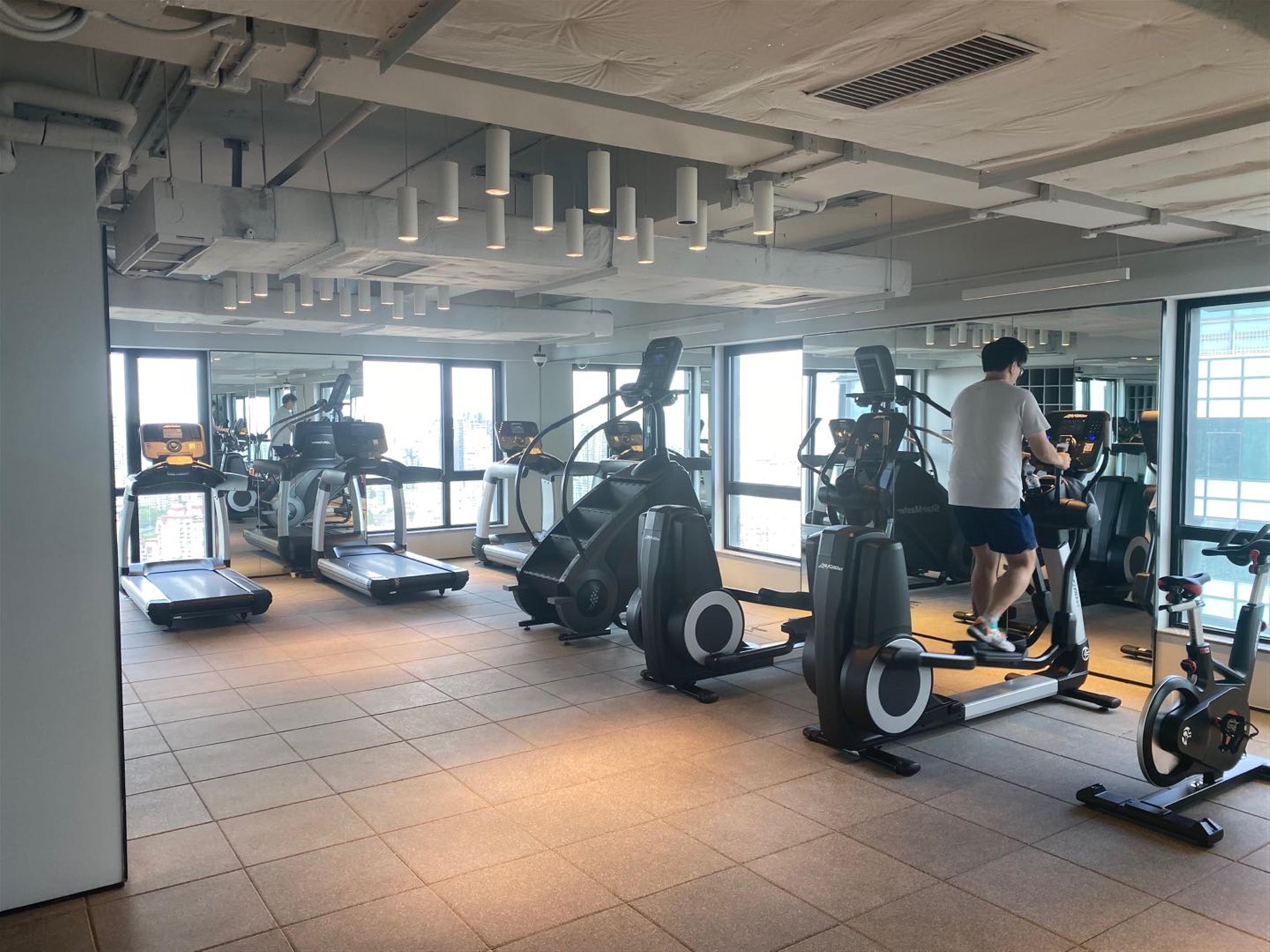 Exercise Bike Modern Zhongshan Park 1BR Service Apartment nr LN 2/3/4 for Rent in Shanghai