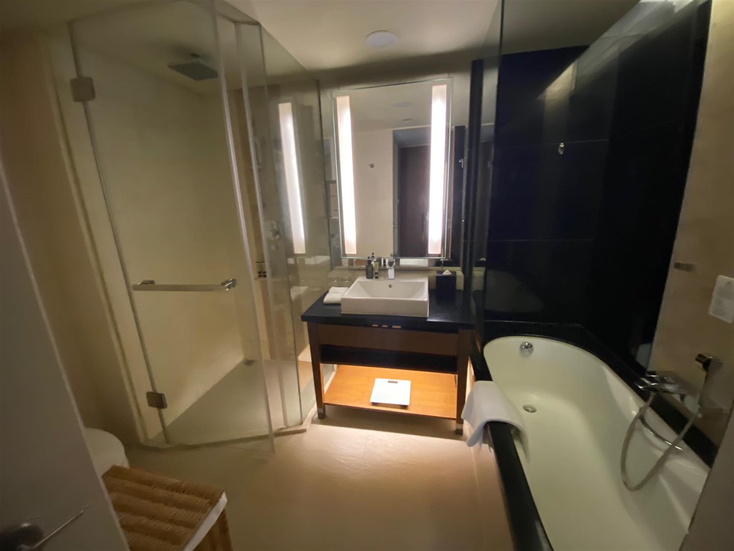 bathtub Large Huaihai Rd 1BR Service Apartments nr LN 1 for Rent in Shanghai