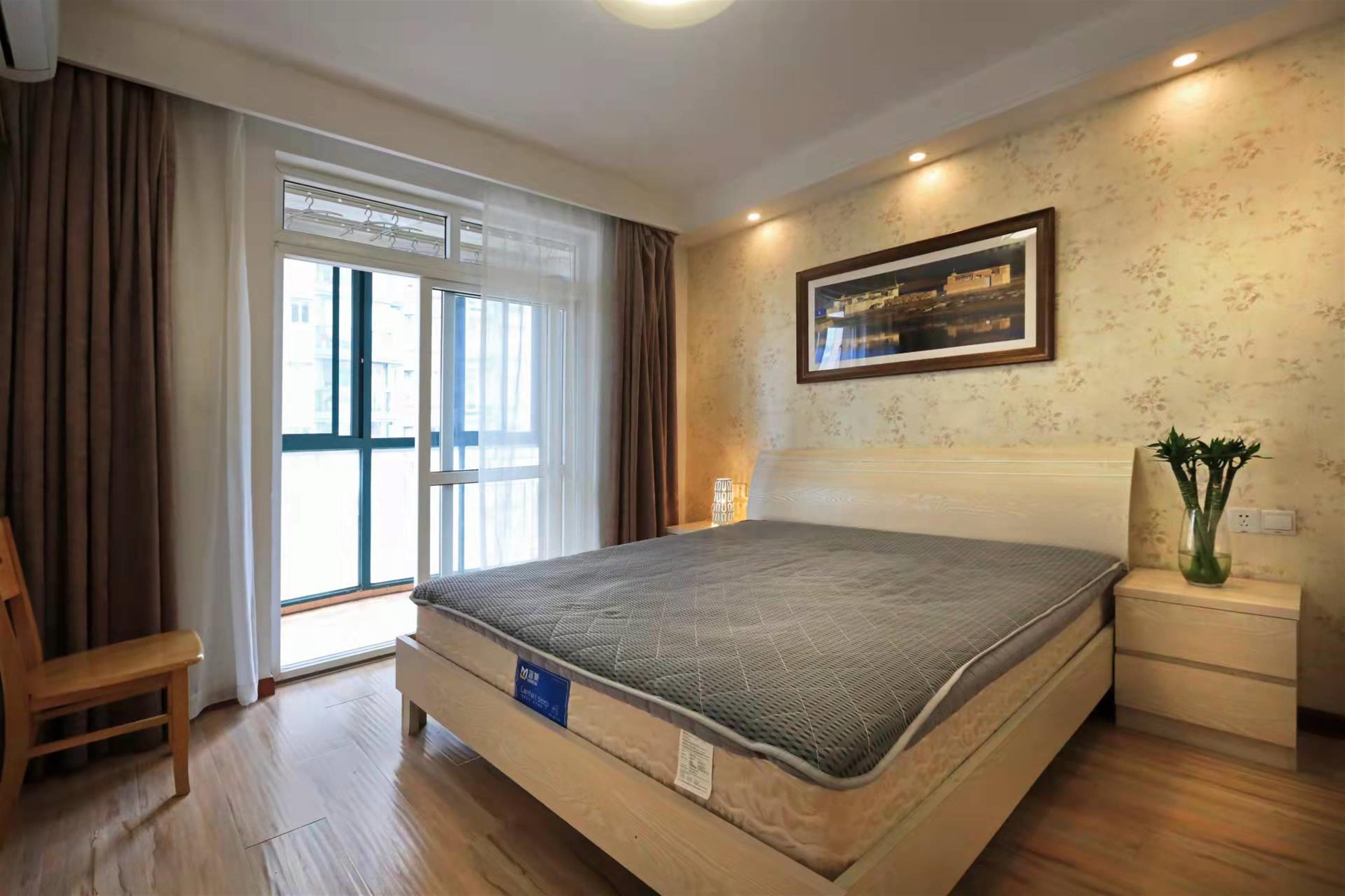 Master bedroom w balcony Spacious Modern Xintiandi 2BR for Rent in Shanghai