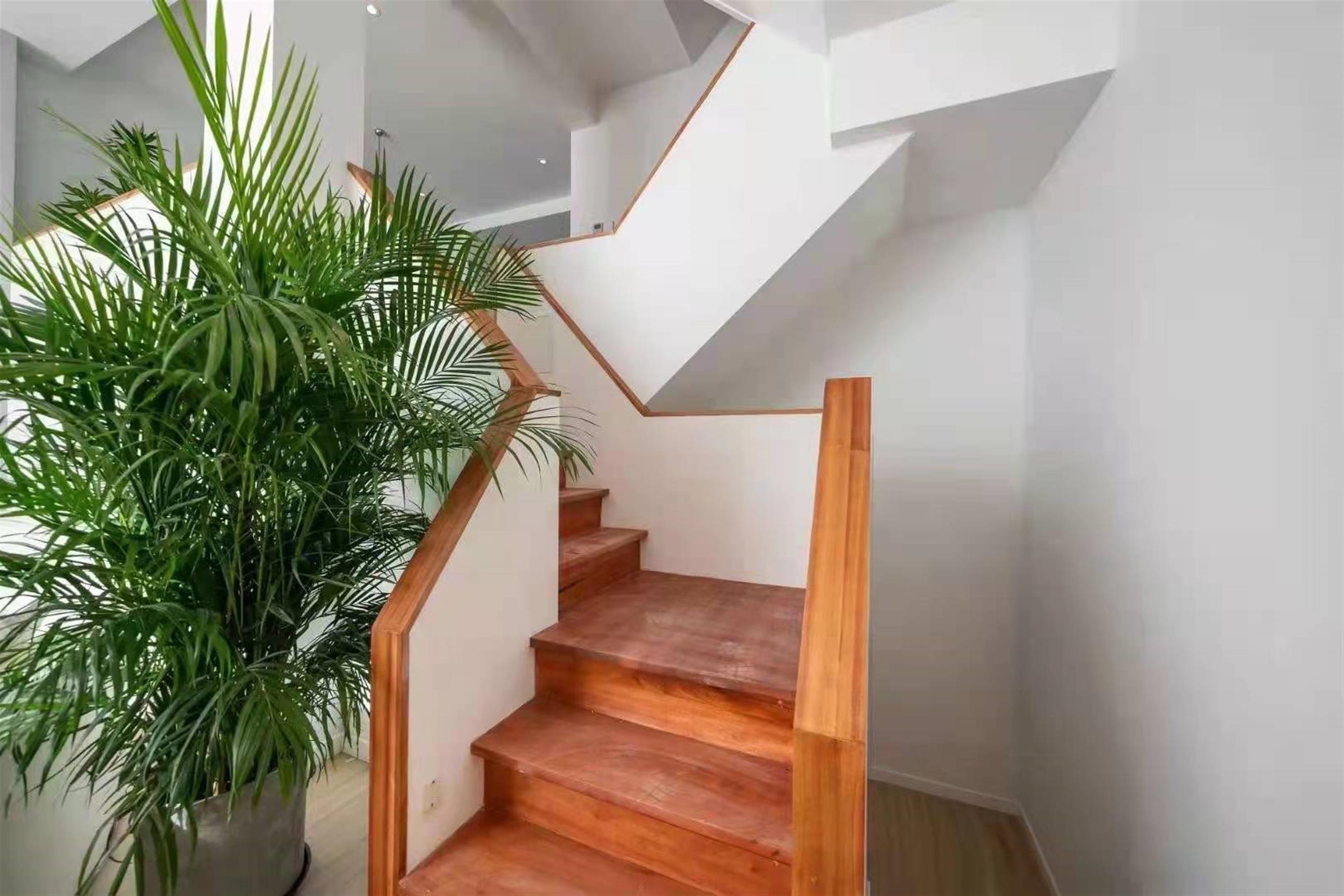 Sleek Stairs Affordable Modern 4-floor 4BR House for Rent in Qingpu Shanghai