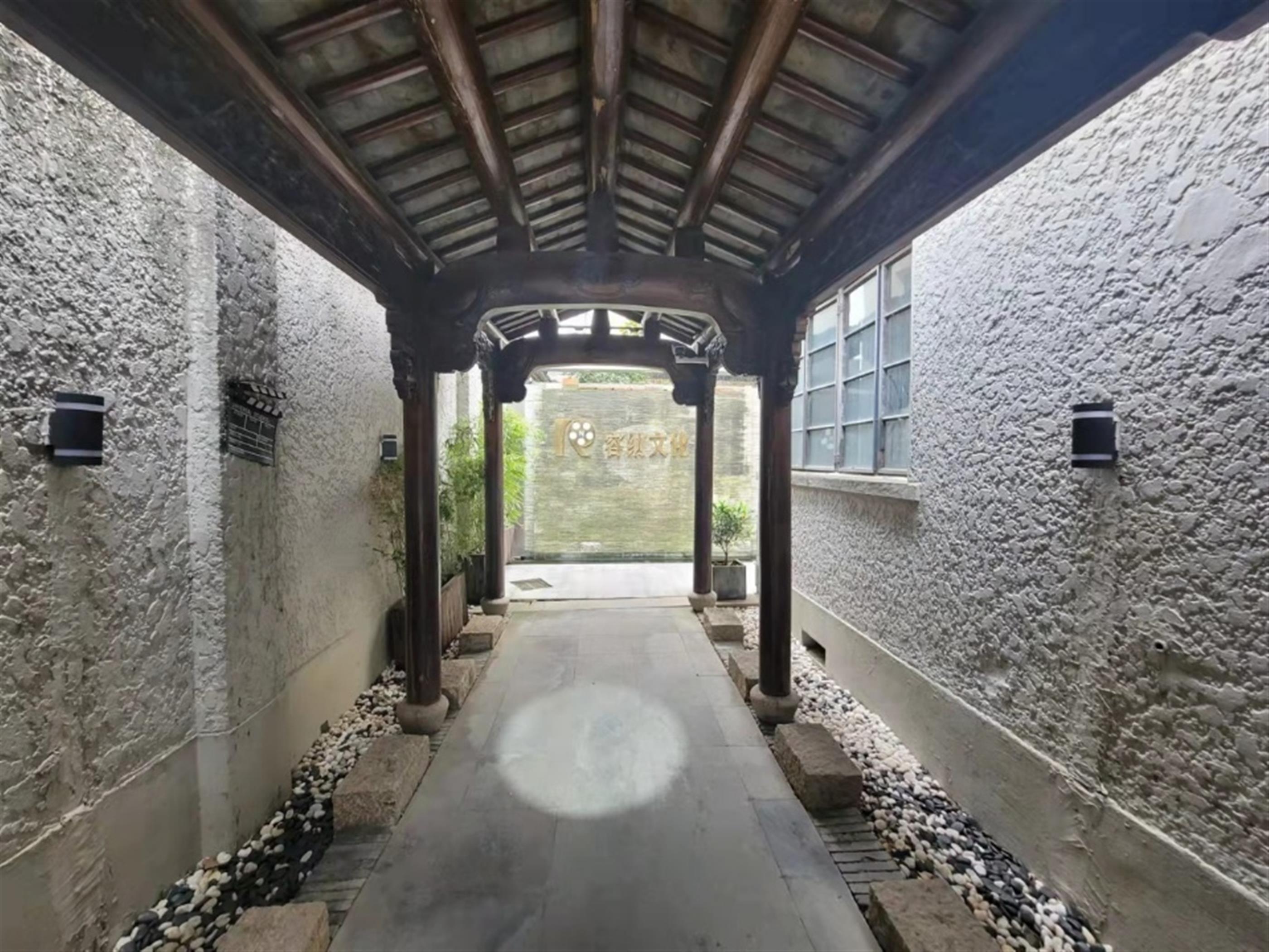 wood roofed corridor Independent Multi-use 3-floor 8BR Villa for Rent in FFC Shanghai