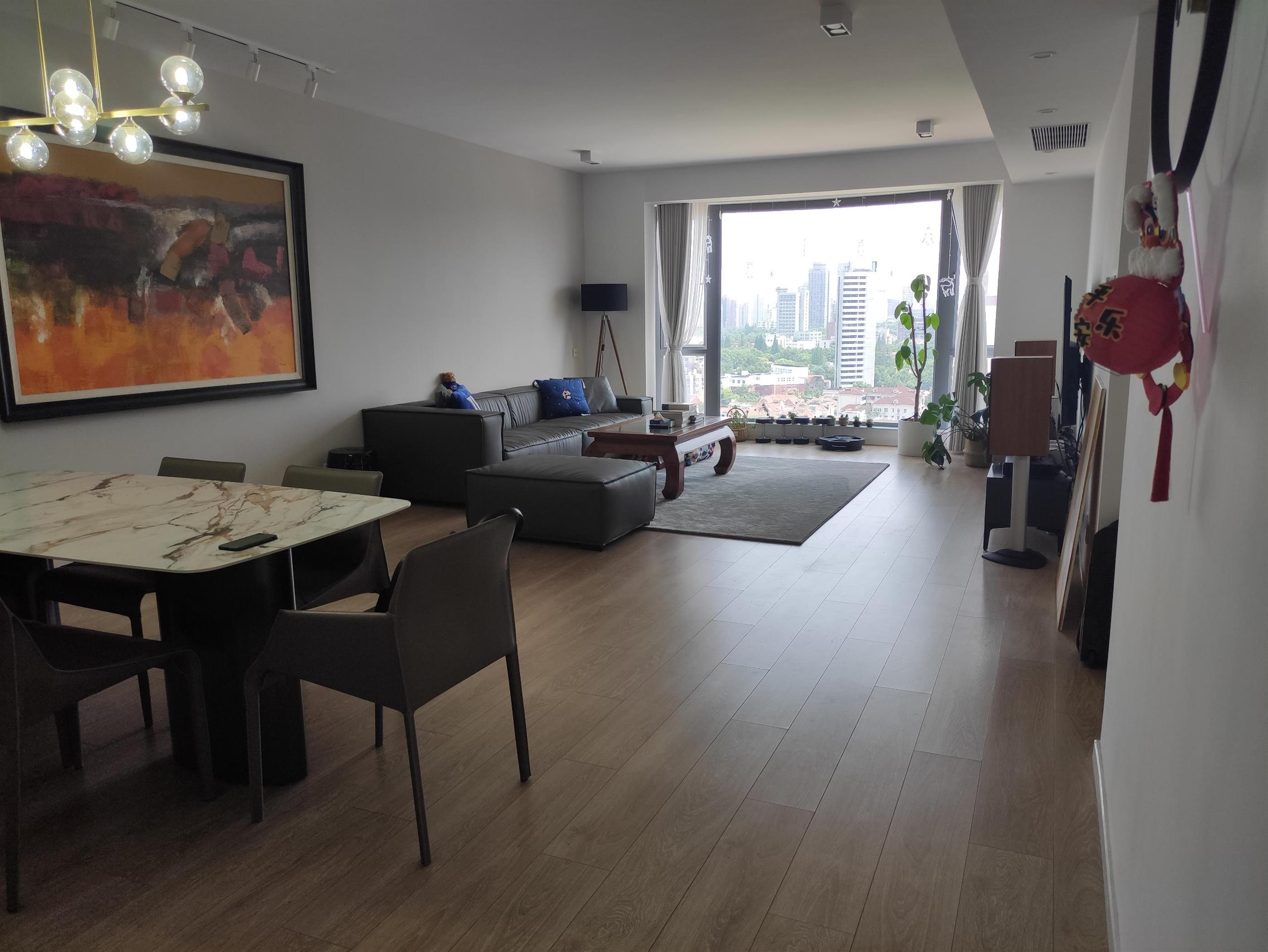 open living space Fantastic 3BR Summit Apt for Rent in Downtown FFC Shanghai