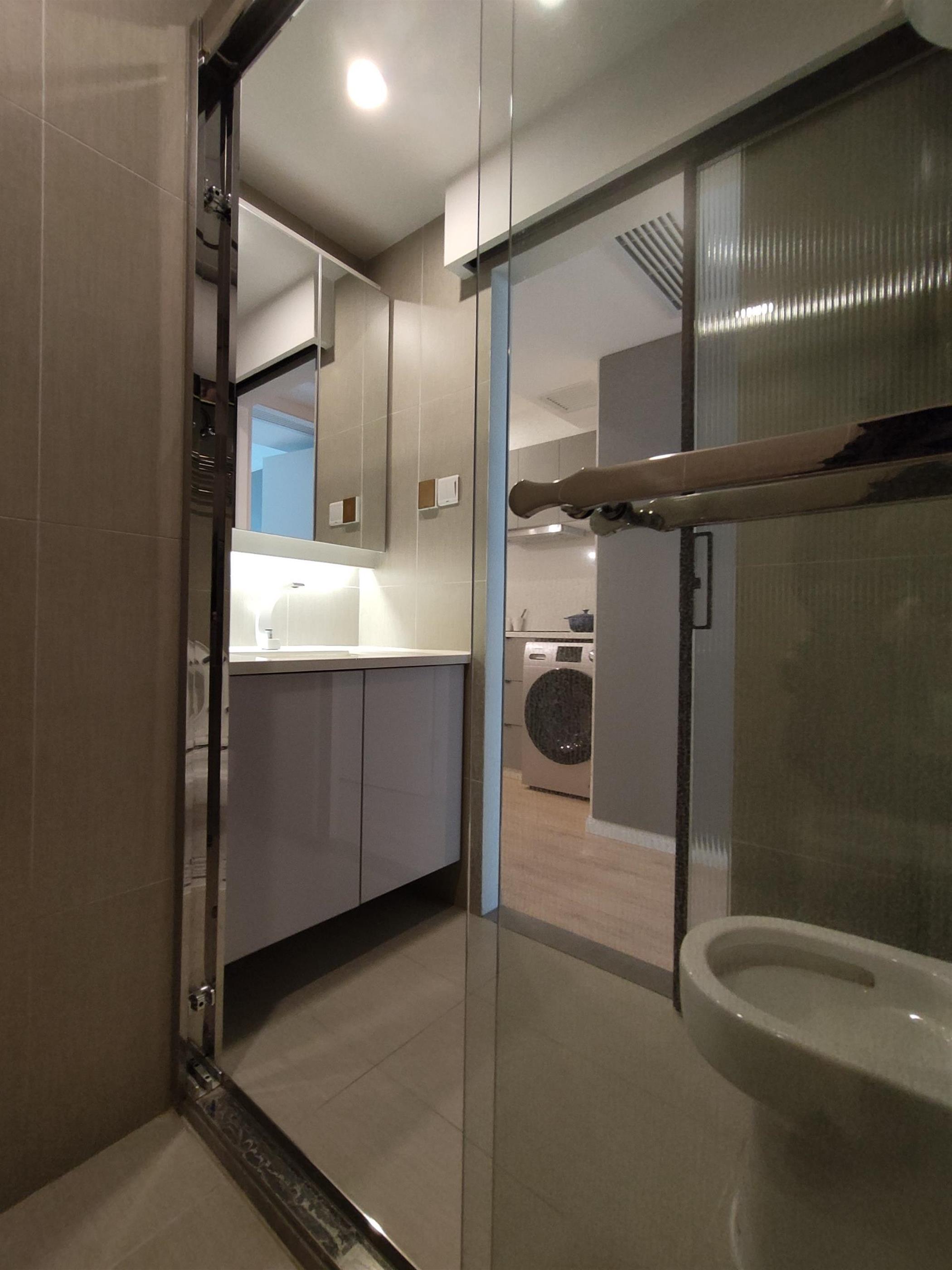 new bathroom Convenient Short+Long-term 1BR for Rent in Nanjing W Rd Shanghai