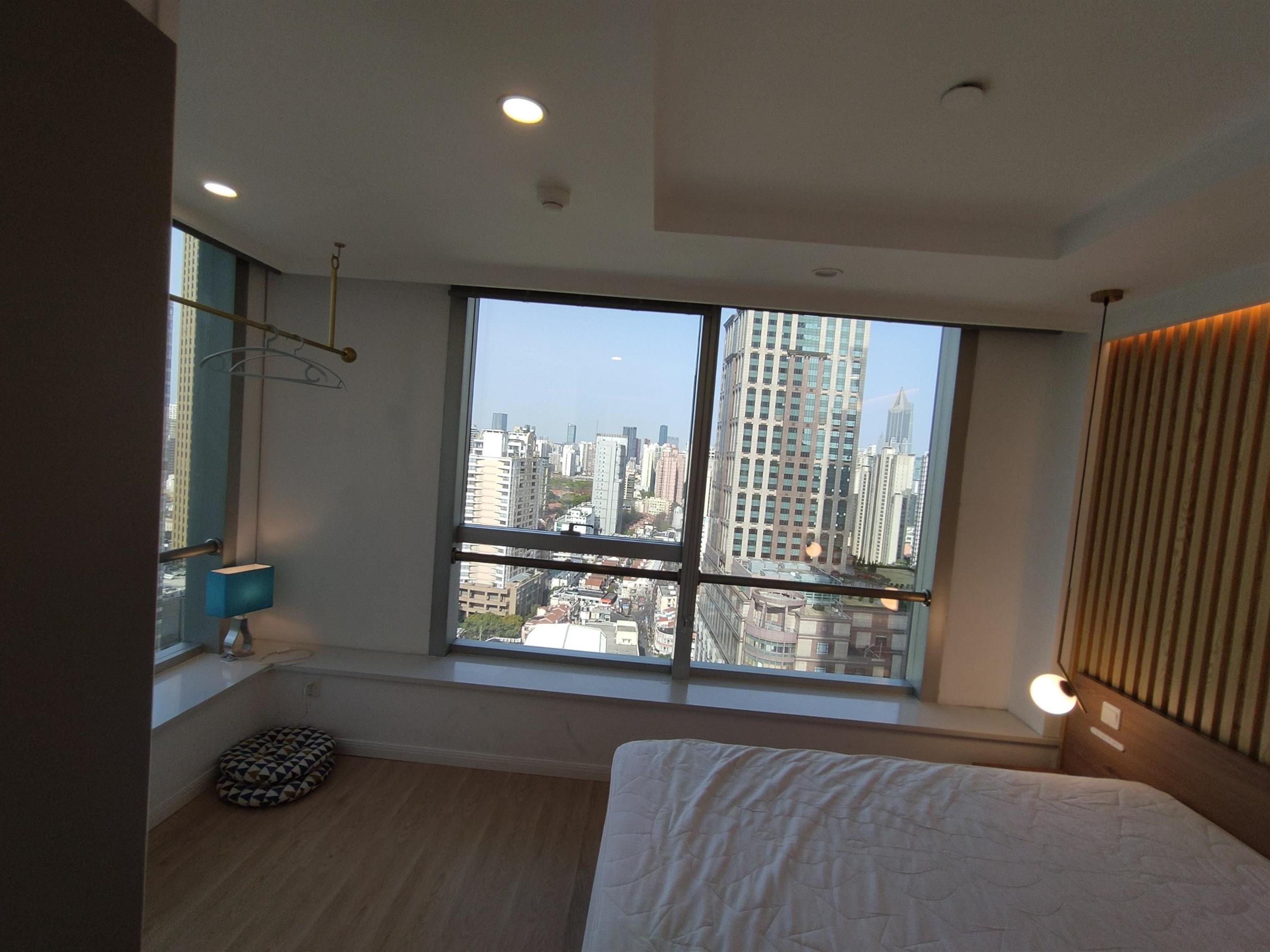 Bright bedroom Convenient Short+Long-term 1BR for Rent in Nanjing W Rd Shanghai