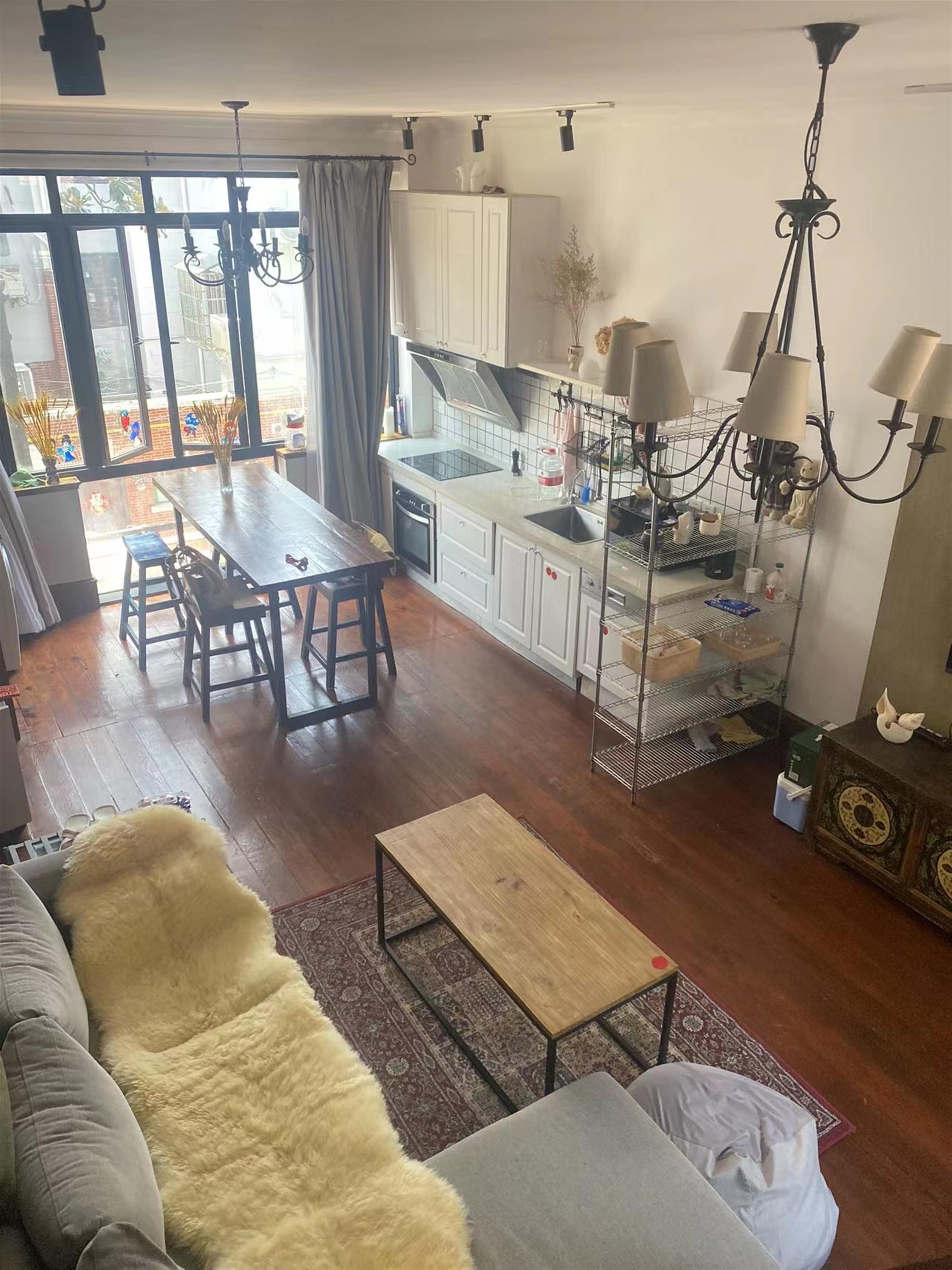 Bark hardwood floors Convenient 3BR FFC Lane House for Rent near Xintiandi Shanghai