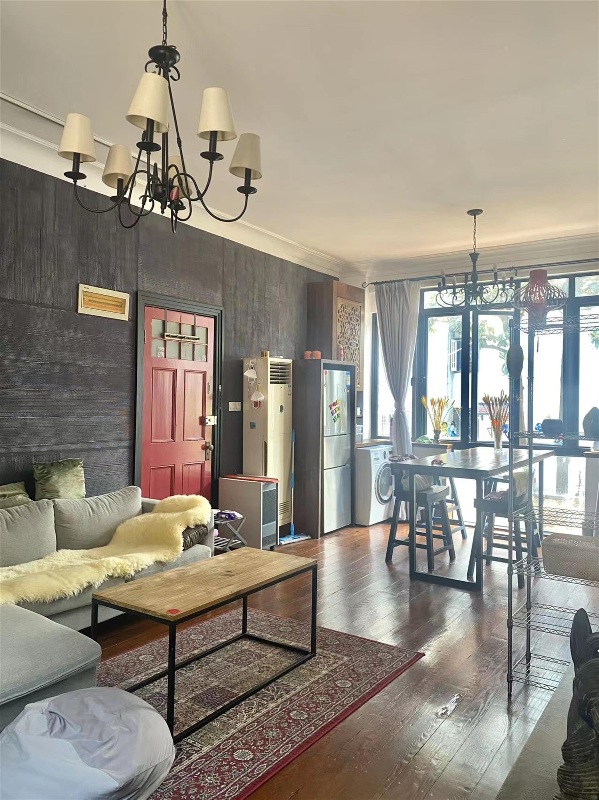 Bright living room Convenient 3BR FFC Lane House for Rent near Xintiandi Shanghai
