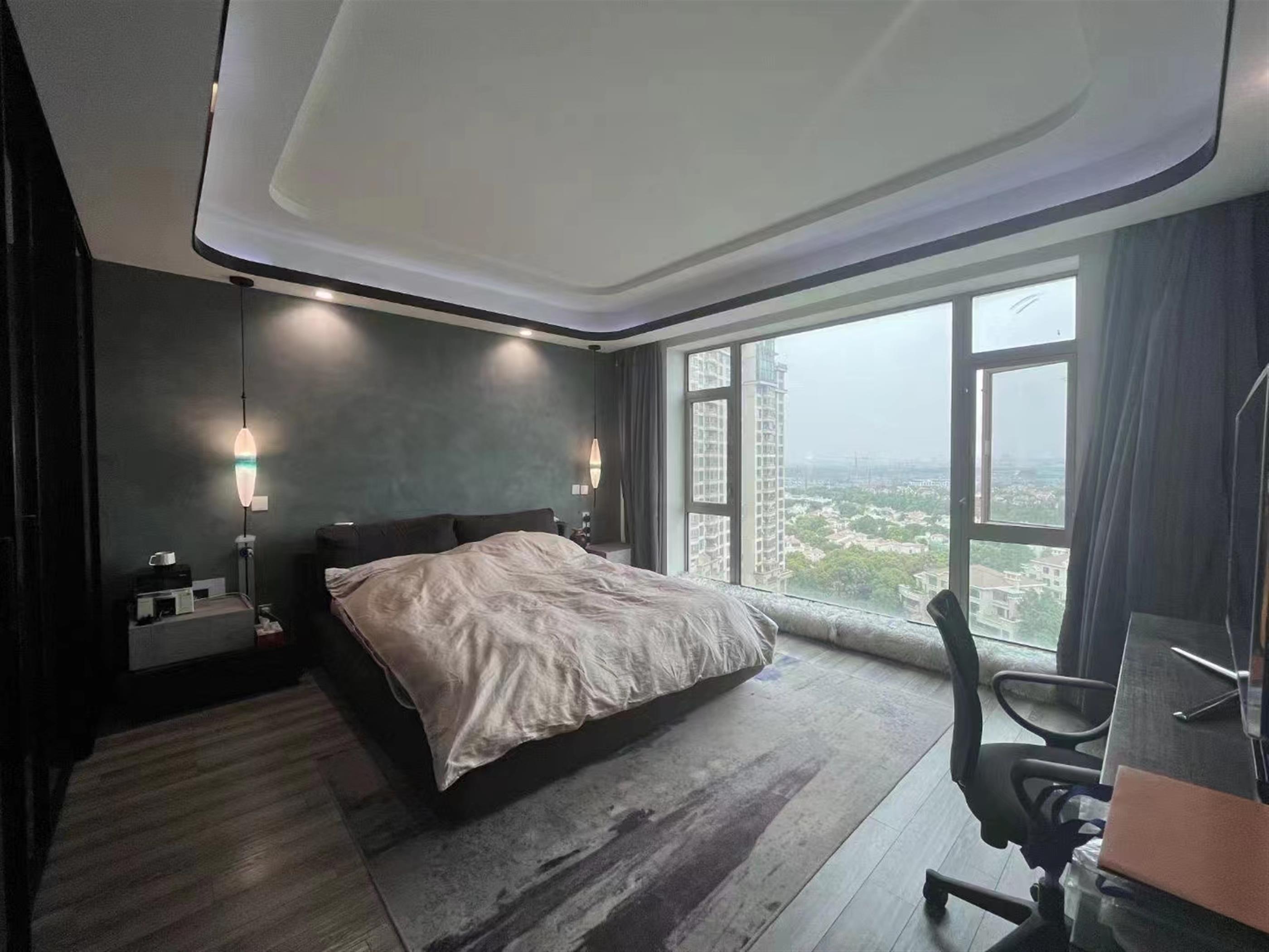 Master Bedroom Classic Spacious Chic 3BR Apartment for Rent in Shanghai’s Jing’an Temple Neighborhood