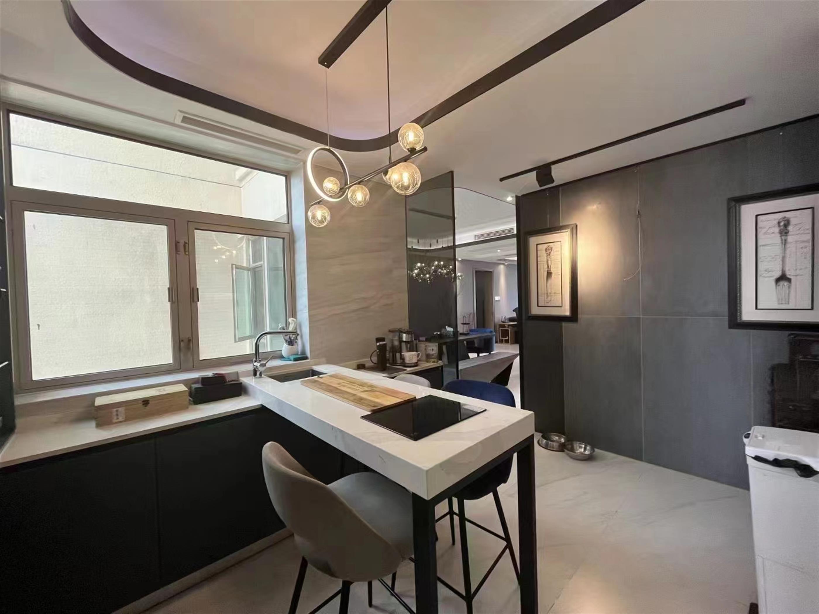 Open kitchen Space Classic Spacious Chic 3BR Apartment for Rent in Shanghai’s Jing’an Temple Neighborhood